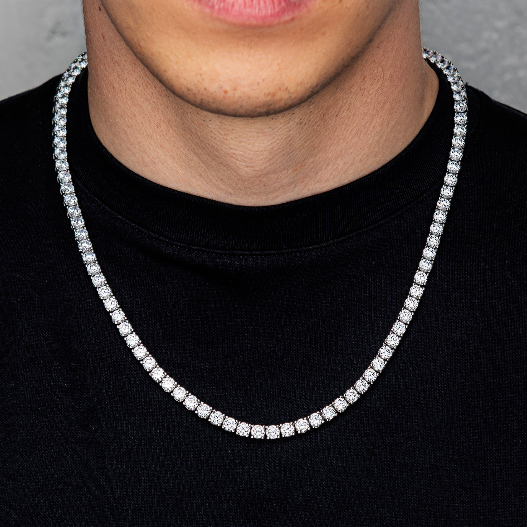 Tenniskette 5mm Weißgold