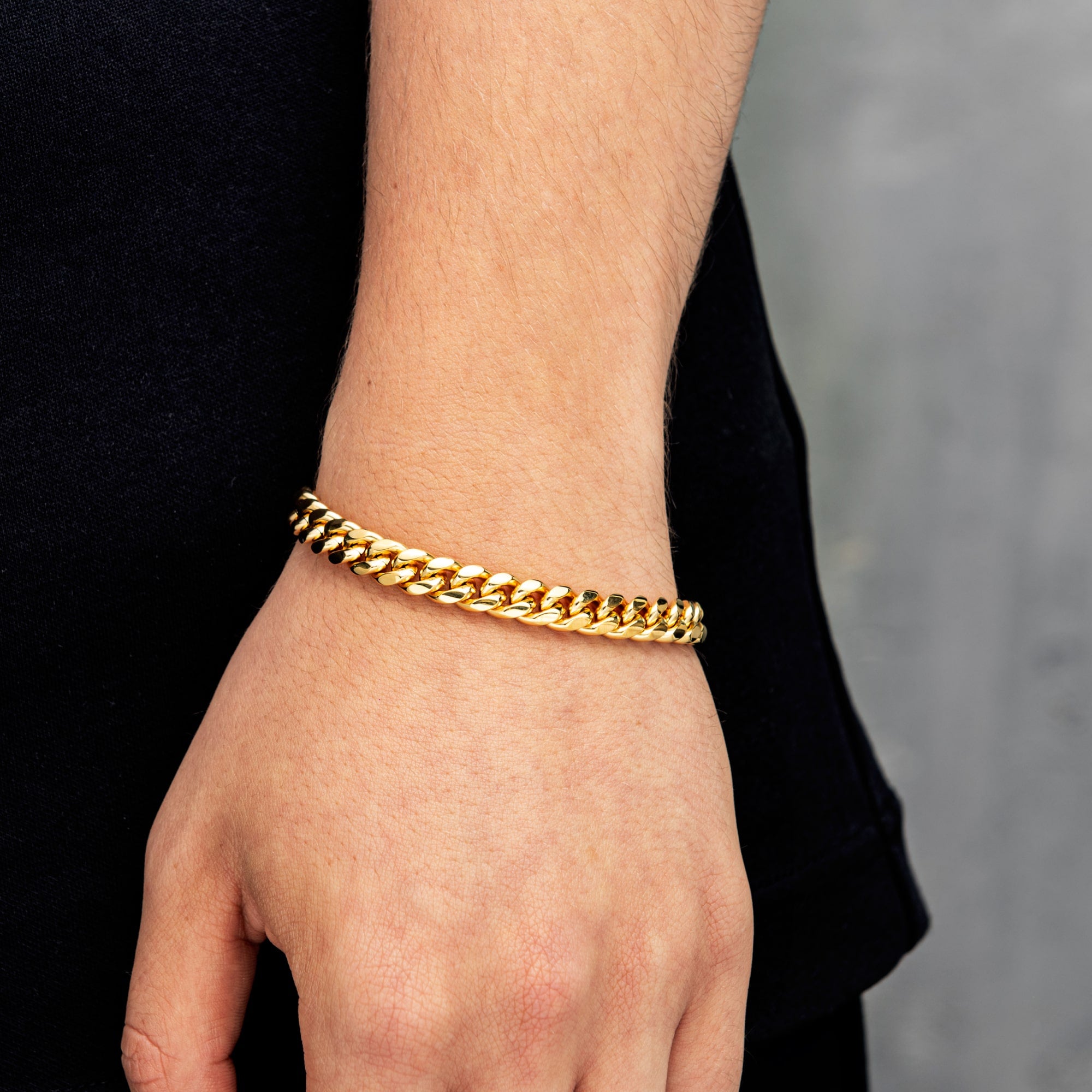 Miami Cuban Link Armband 8mm Gold