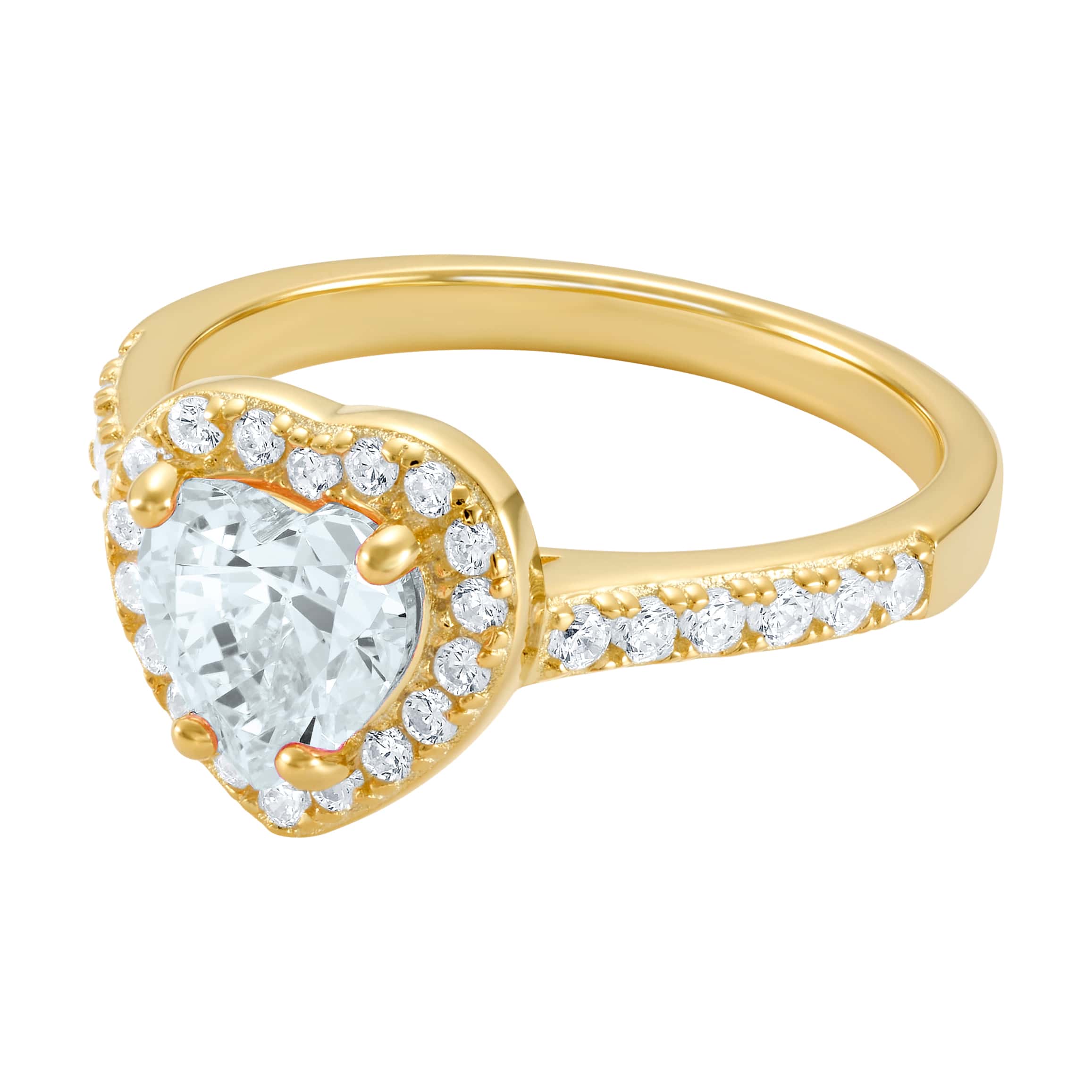 Pierścionek Heart Gem White Złoto Serce S925