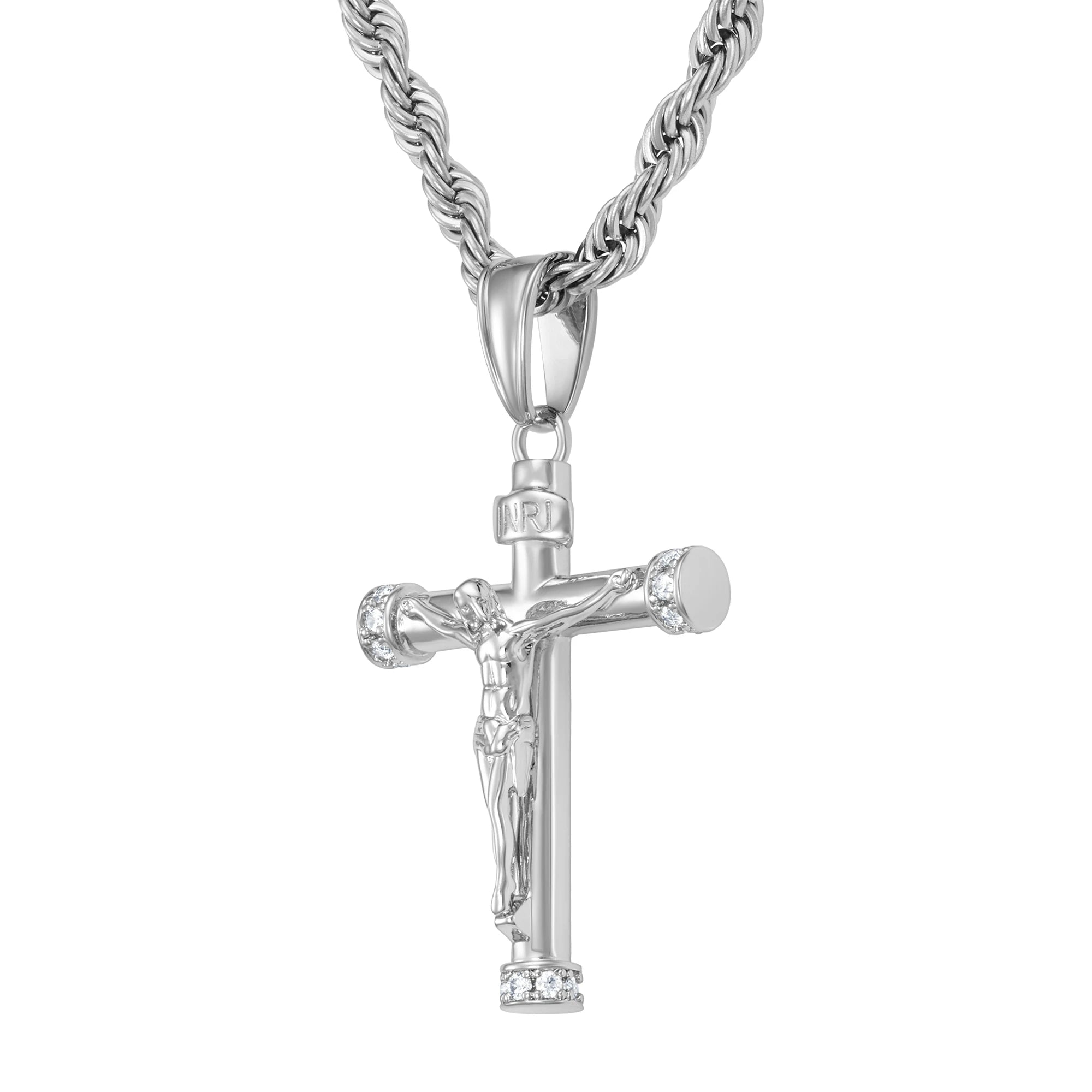 Zawieszka Diamond Crucifix Białe Złoto
