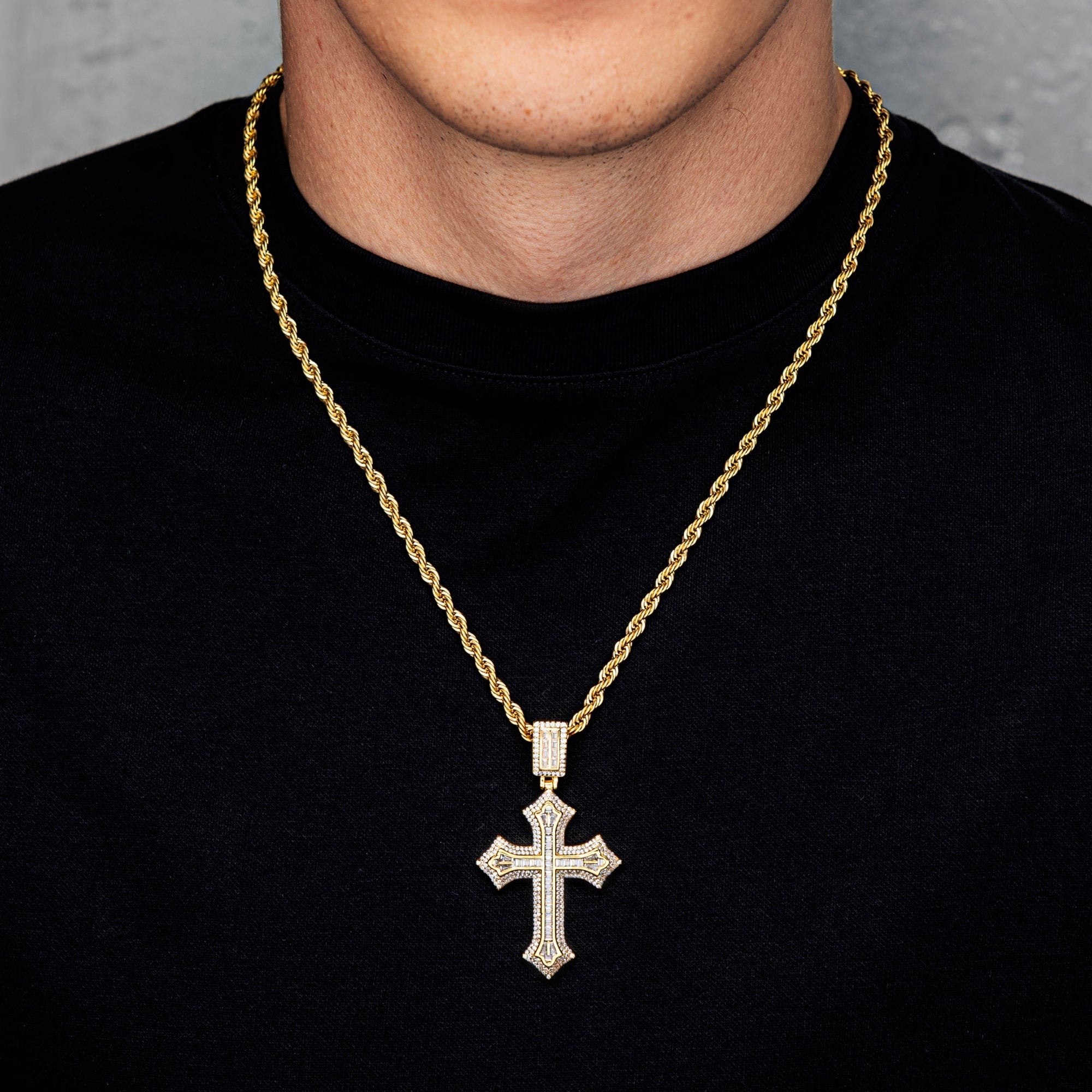 2Pac Kreuz Anhänger Gold