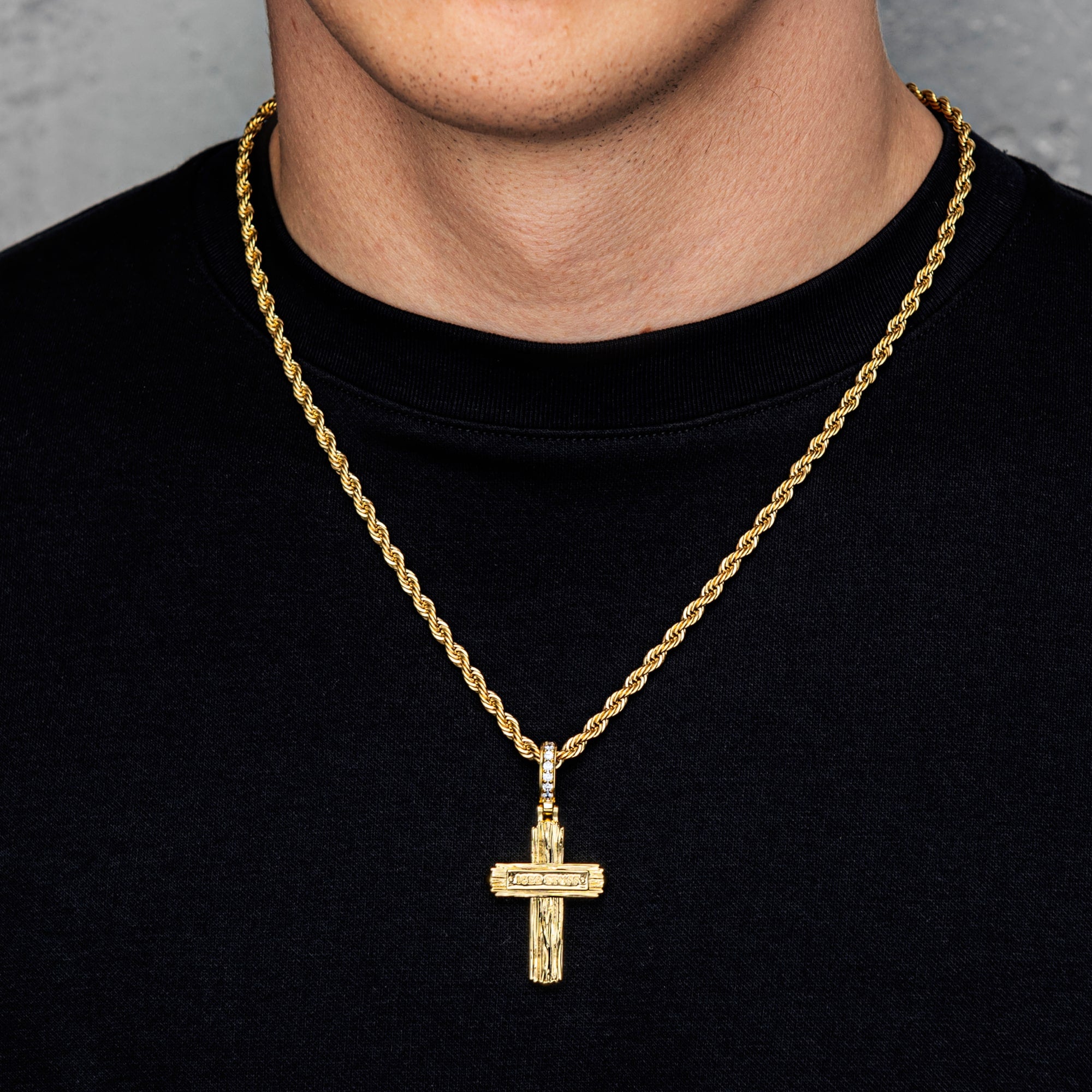 Flip Cross Anhänger Doppelseitiges Kreuz Gold