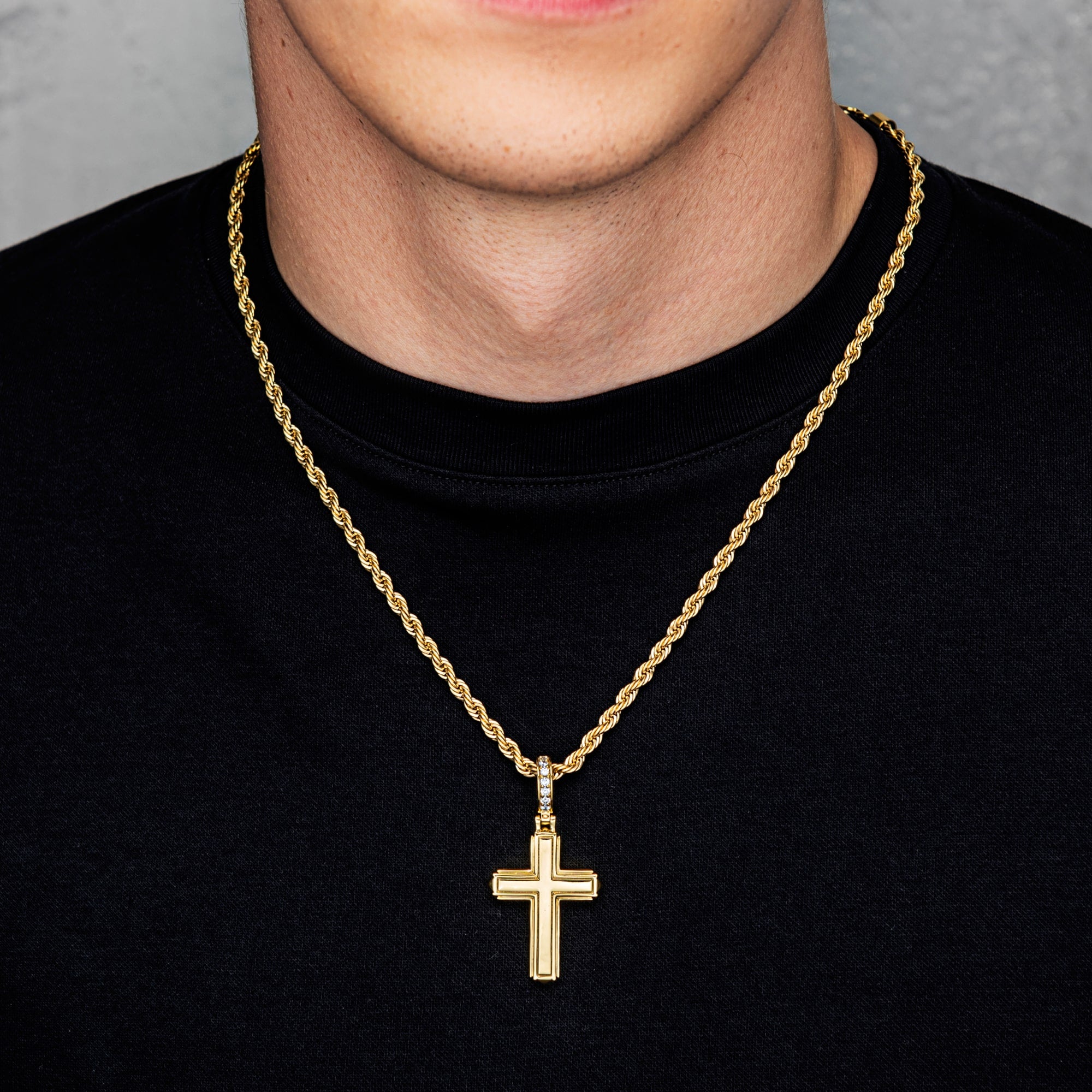 Flip Cross Anhänger Doppelseitiges Kreuz Gold