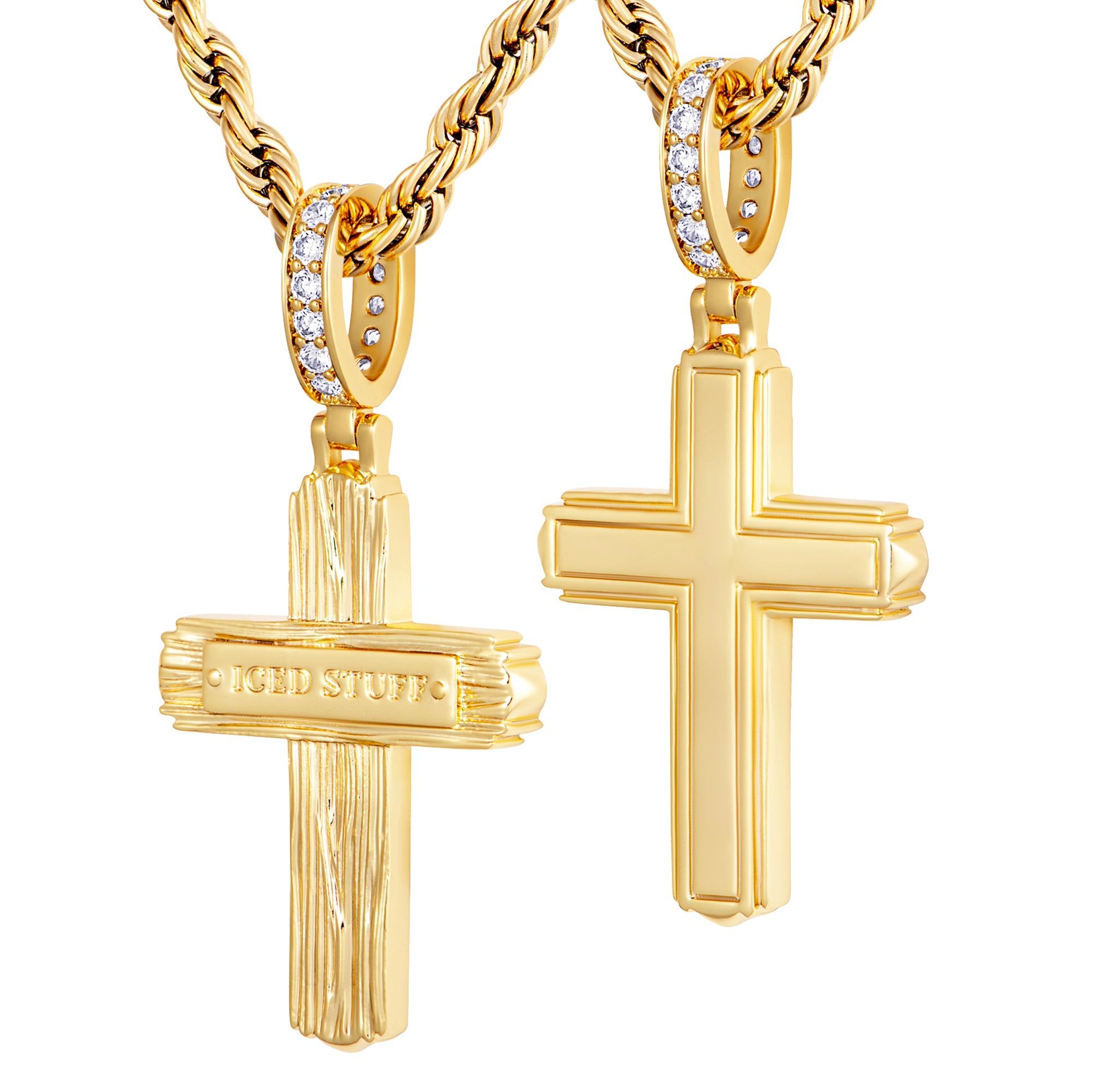 Flip Cross Anhänger Doppelseitiges Kreuz Gold