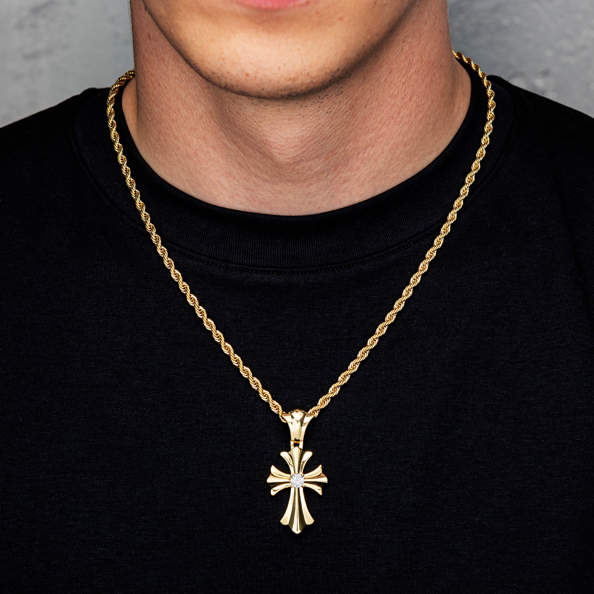 Reborn Kreuz Anhänger Gold