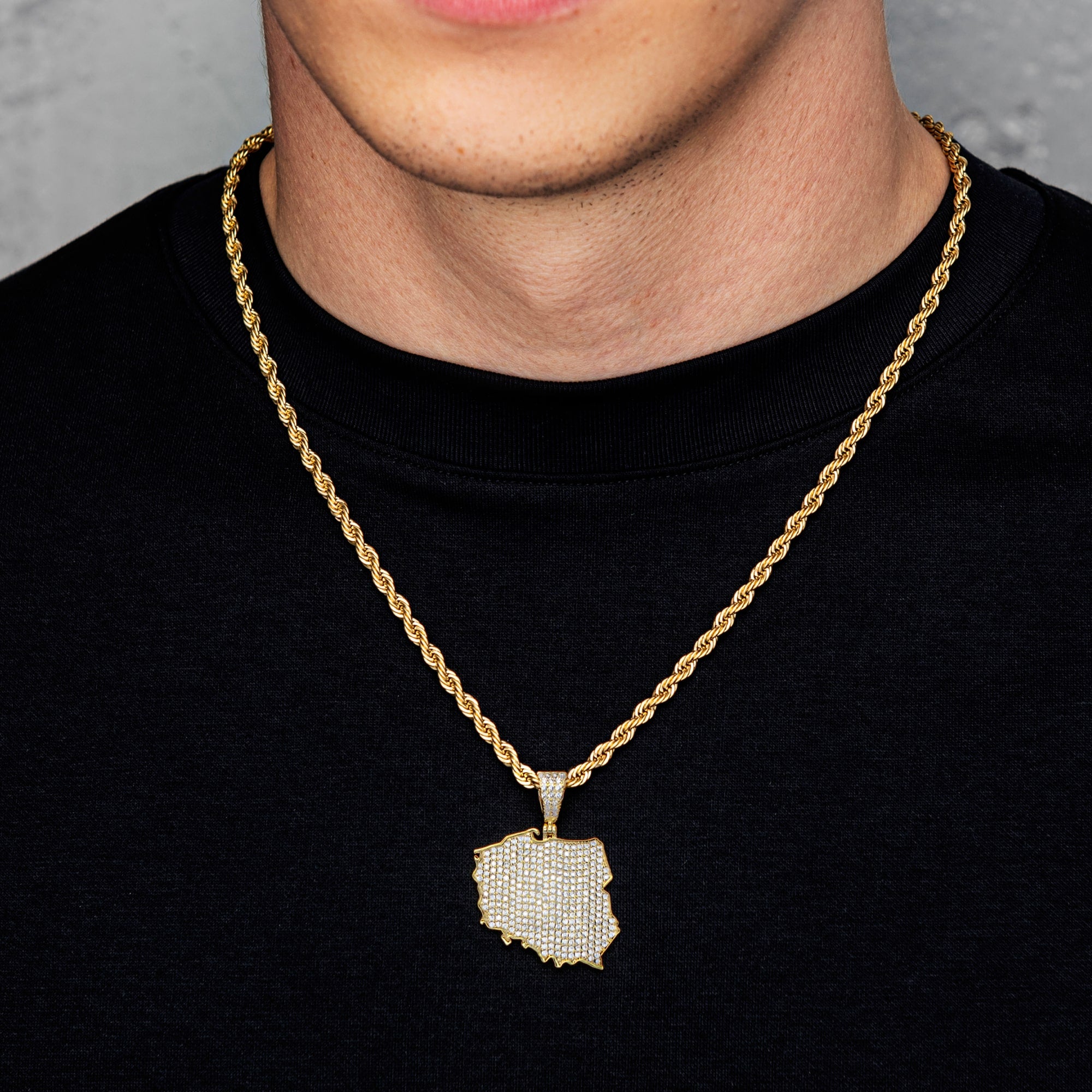 Anhänger Landkarte von Polen Gold