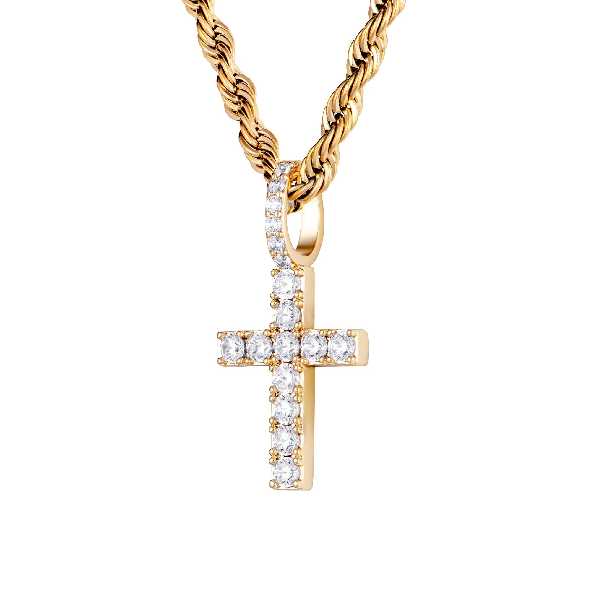 MICRO DIAMOND CROSS ZŁOTO - IcedStuff