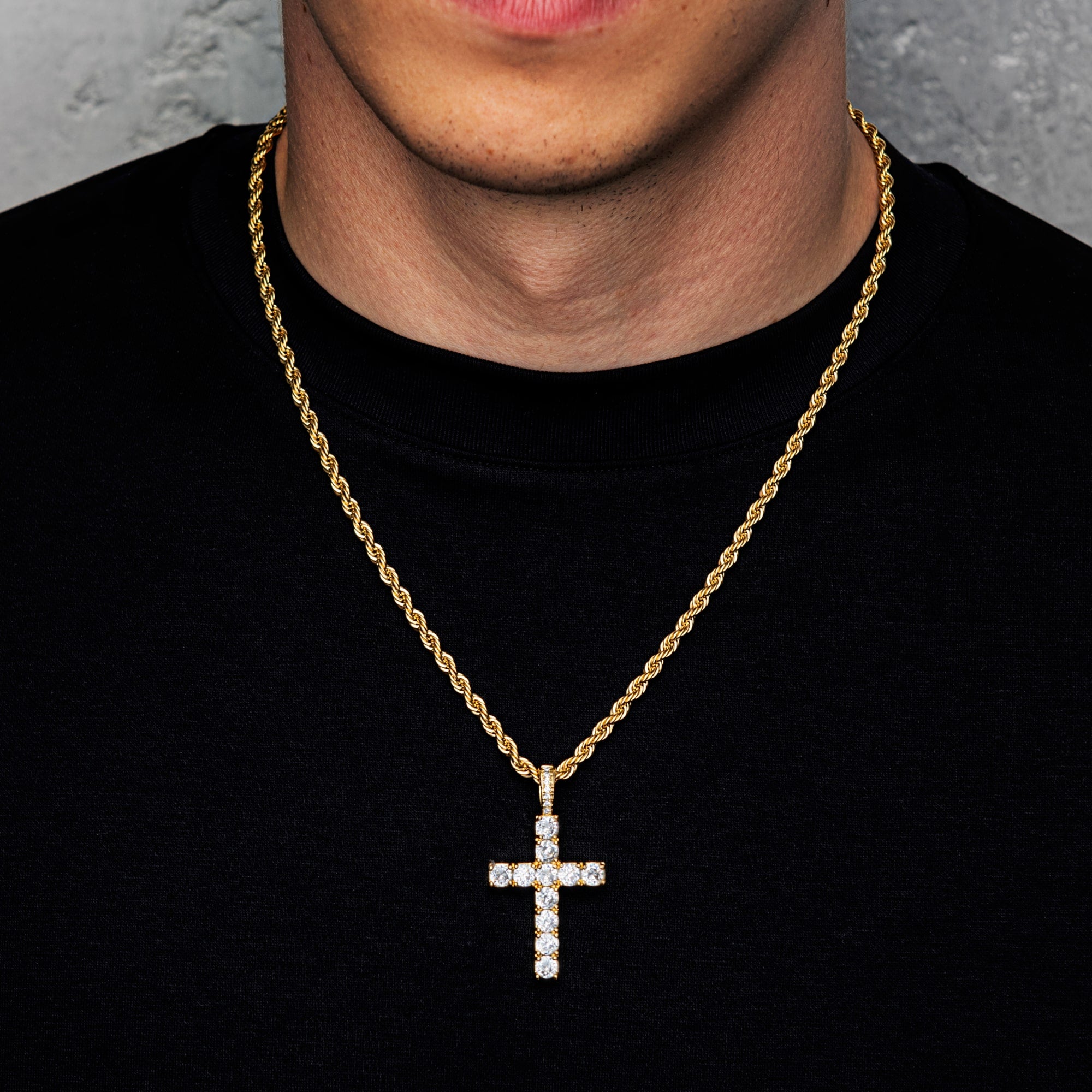 Diamantkreuz Anhänger Gold