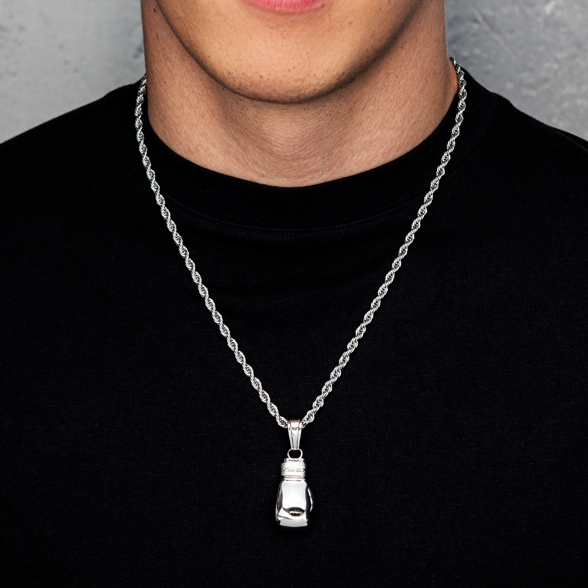 Boxhandschuh Anhänger Weißgold