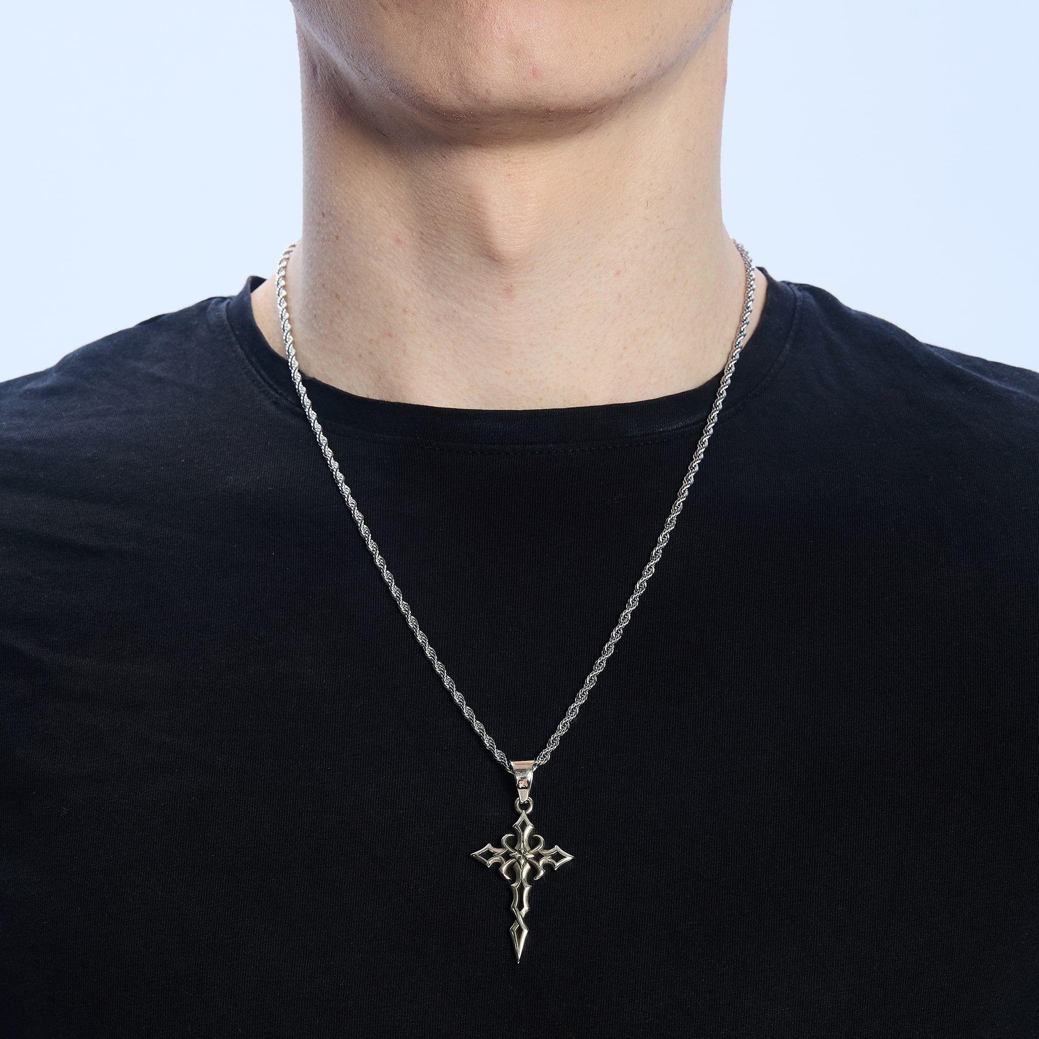 Zawieszka Tribal Cross Białe Złoto