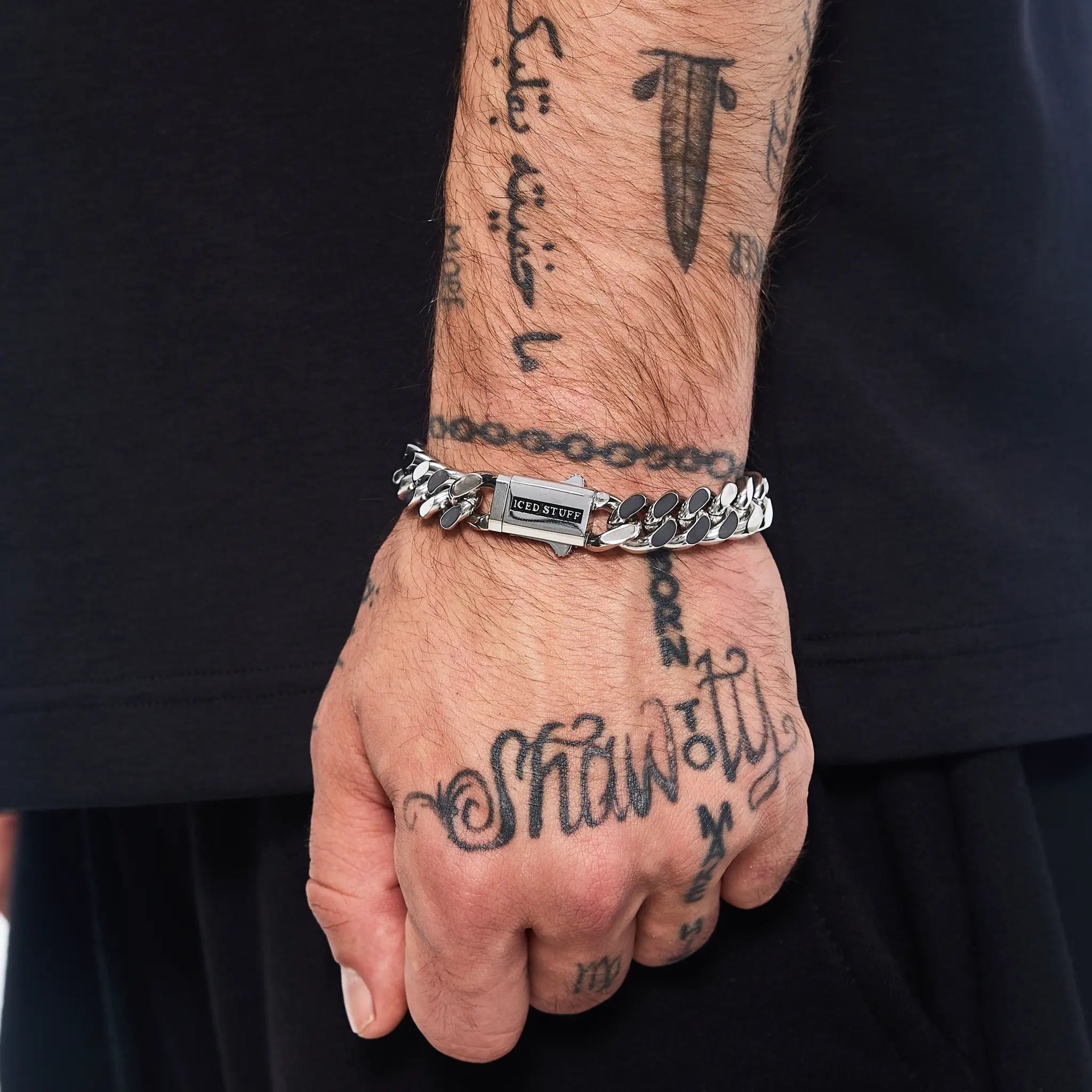 Bransoletka Premium Curb Cuban Link 12mm Białe Złoto