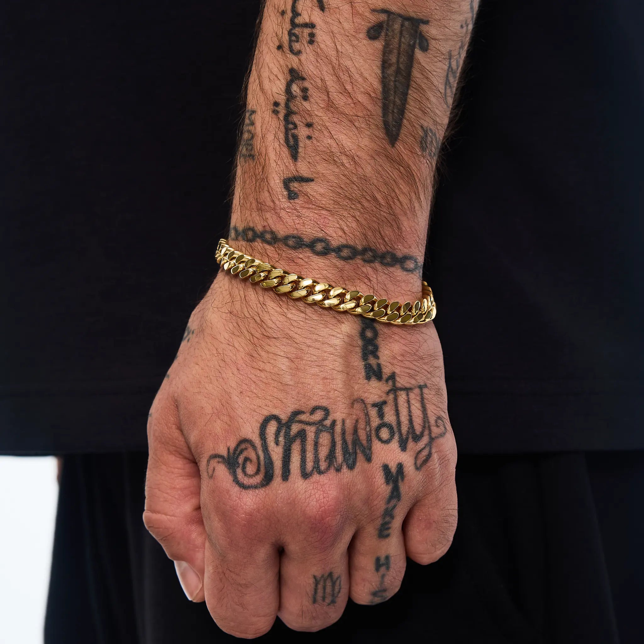 Bransoletka Premium Curb Cuban Link 8mm Złoto