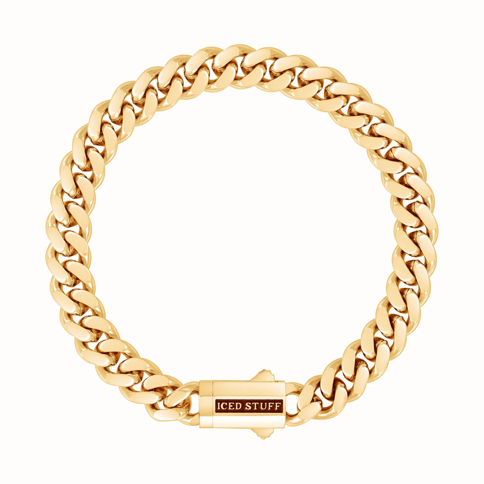 Bransoletka Premium Curb Cuban Link 8mm Złoto