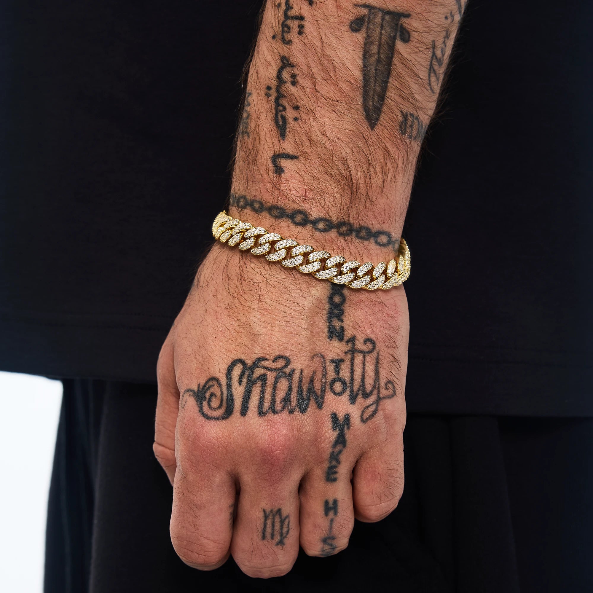 Bransoletka Premium Diamond Cuban Link 10mm Złoto