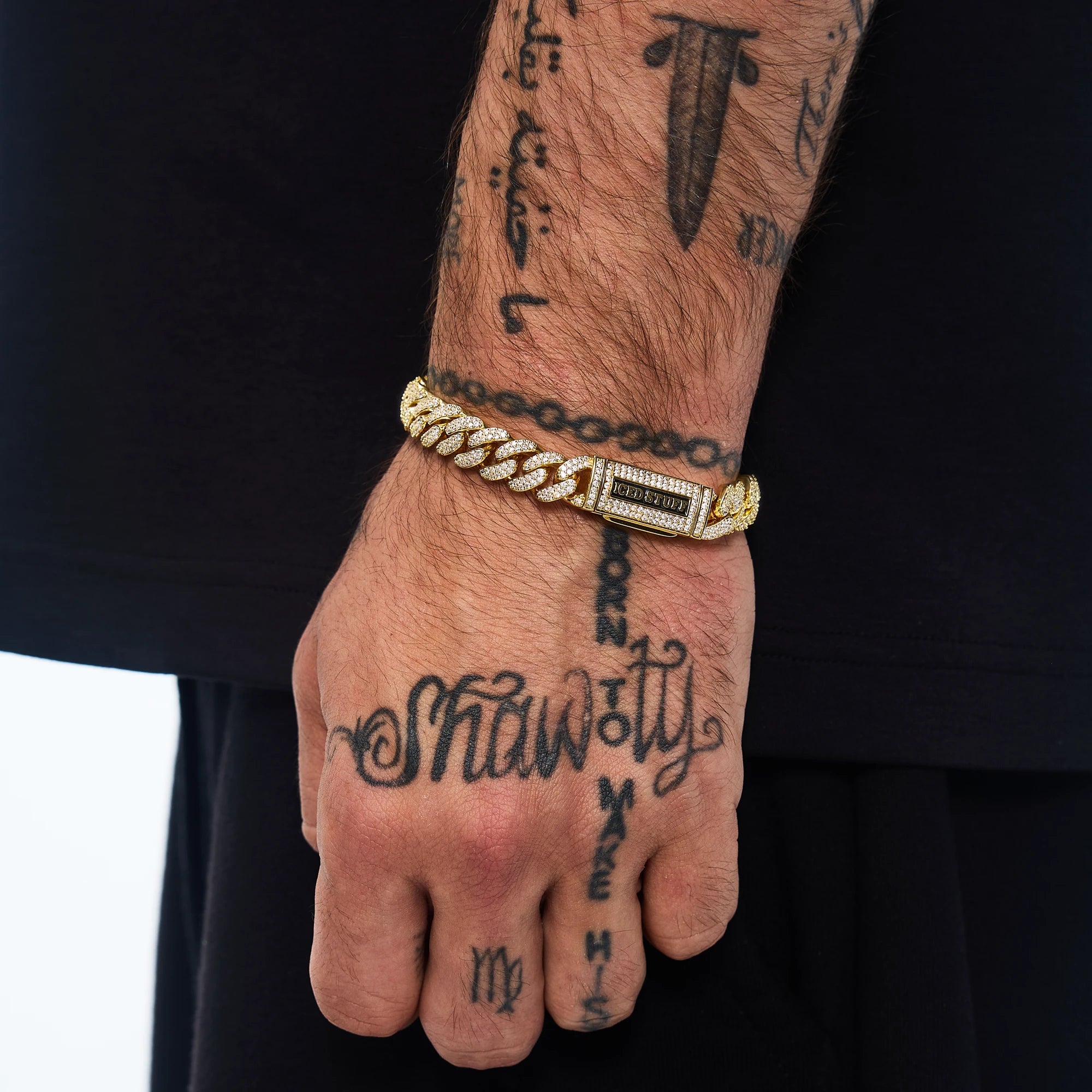 Bransoletka Premium Diamond Cuban Link 10mm Złoto