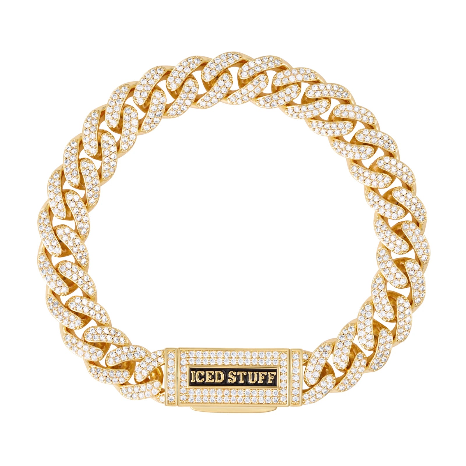 Bransoletka Premium Diamond Cuban Link 10mm Złoto