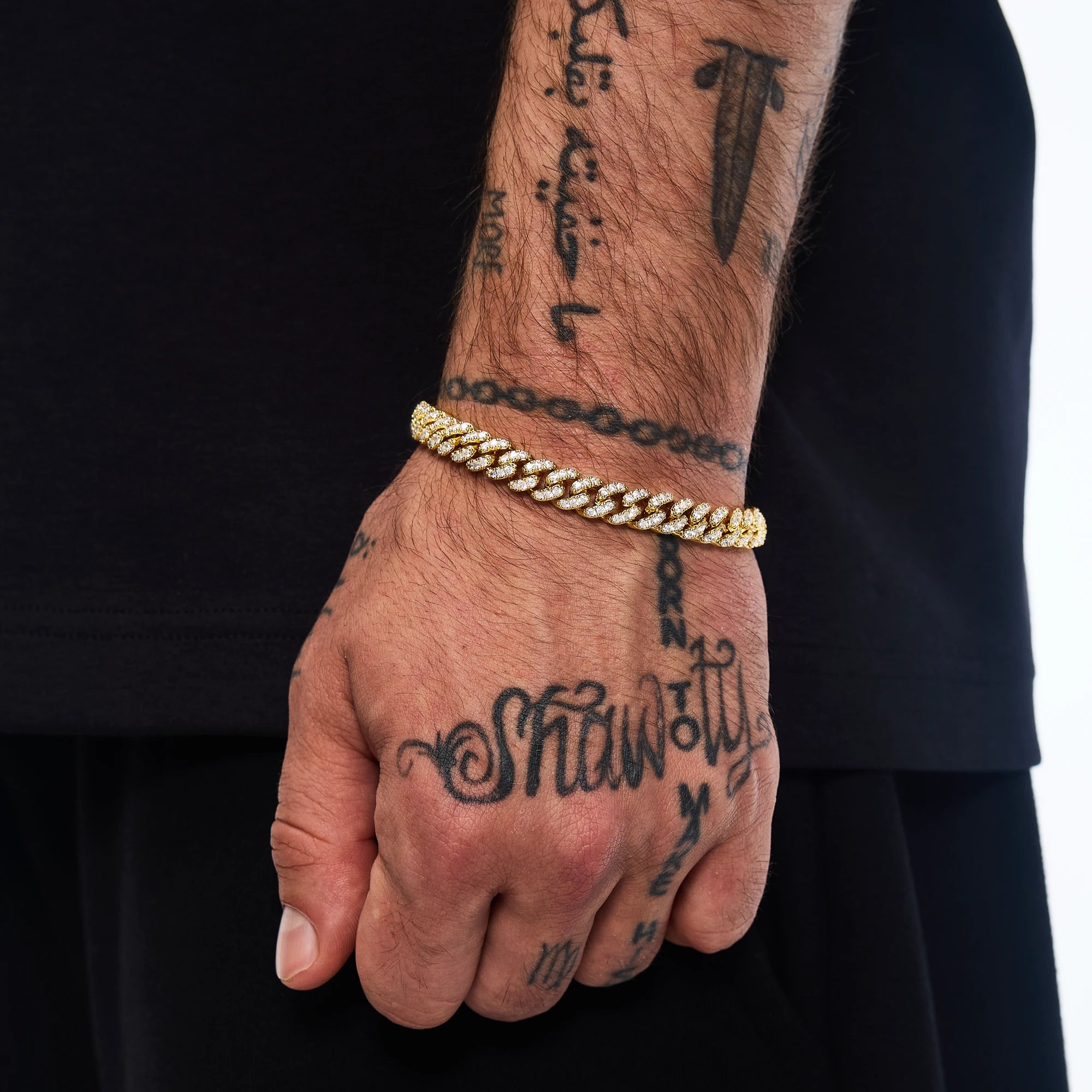 Bransoletka Premium Diamond Cuban Link 8mm Złoto