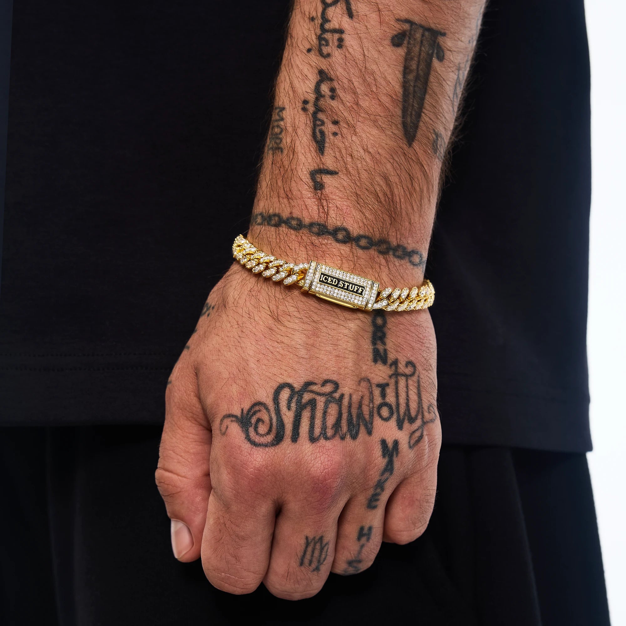 Bransoletka Premium Diamond Cuban Link 8mm Złoto