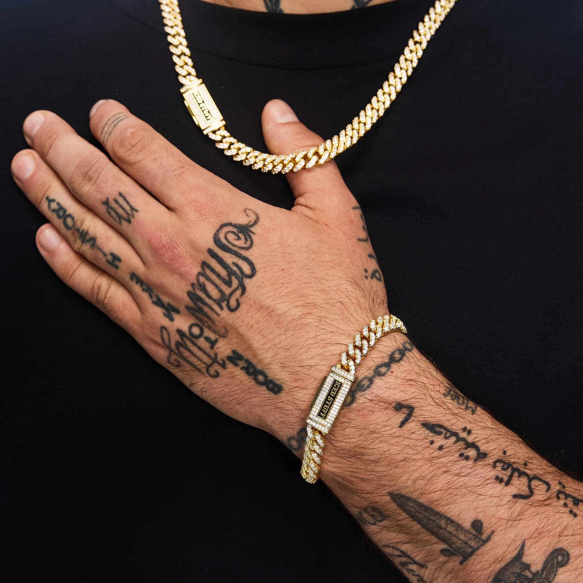 Bransoletka Premium Diamond Cuban Link 8mm Złoto