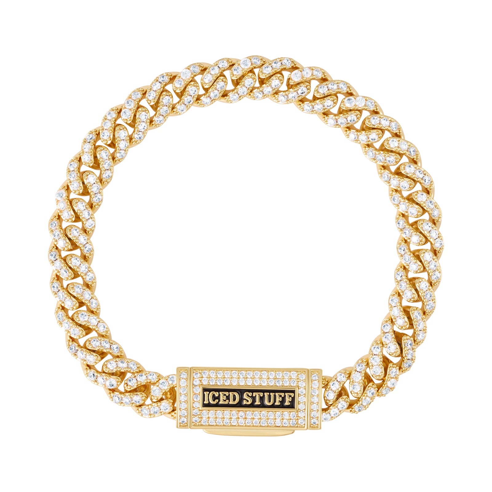 Bransoletka Premium Diamond Cuban Link 8mm Złoto