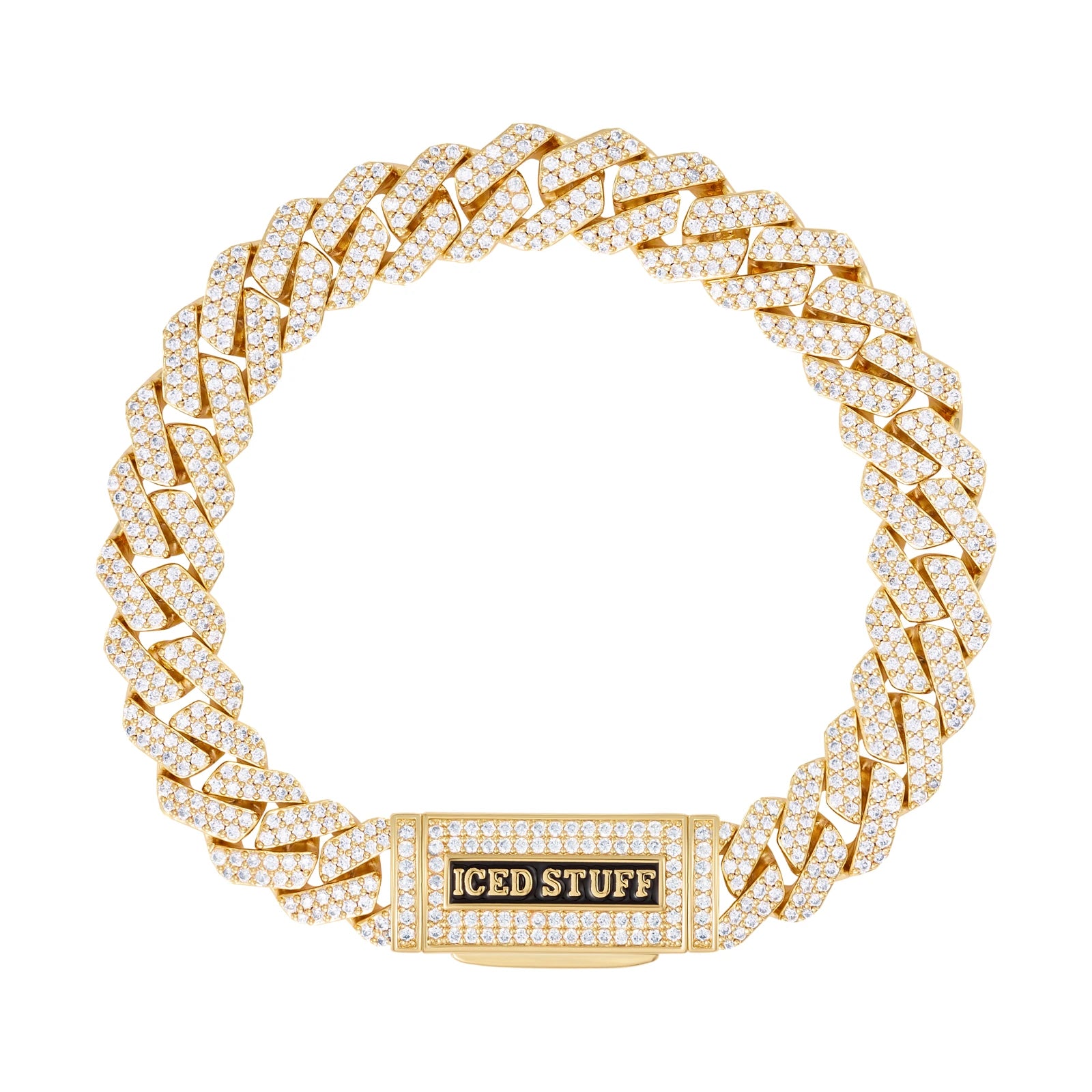 Bransoletka Premium Diamond Prong Cuban Link 10mm Złoto