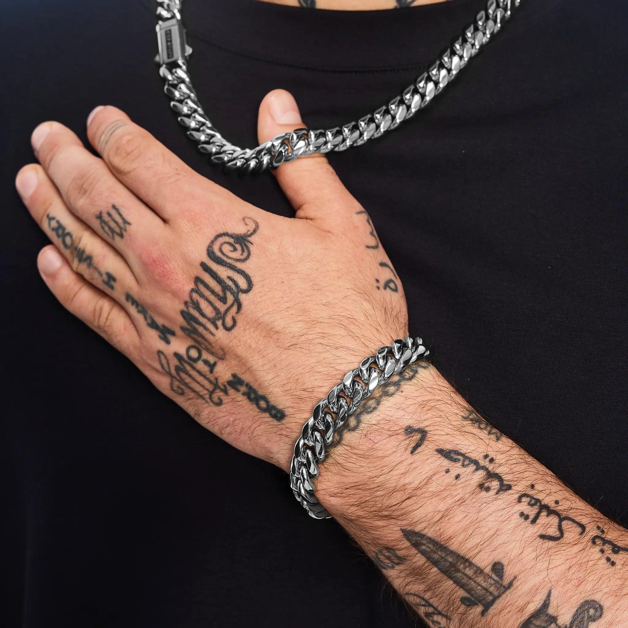 Bransoletka Premium Miami Cuban Link 12mm Białe Złoto