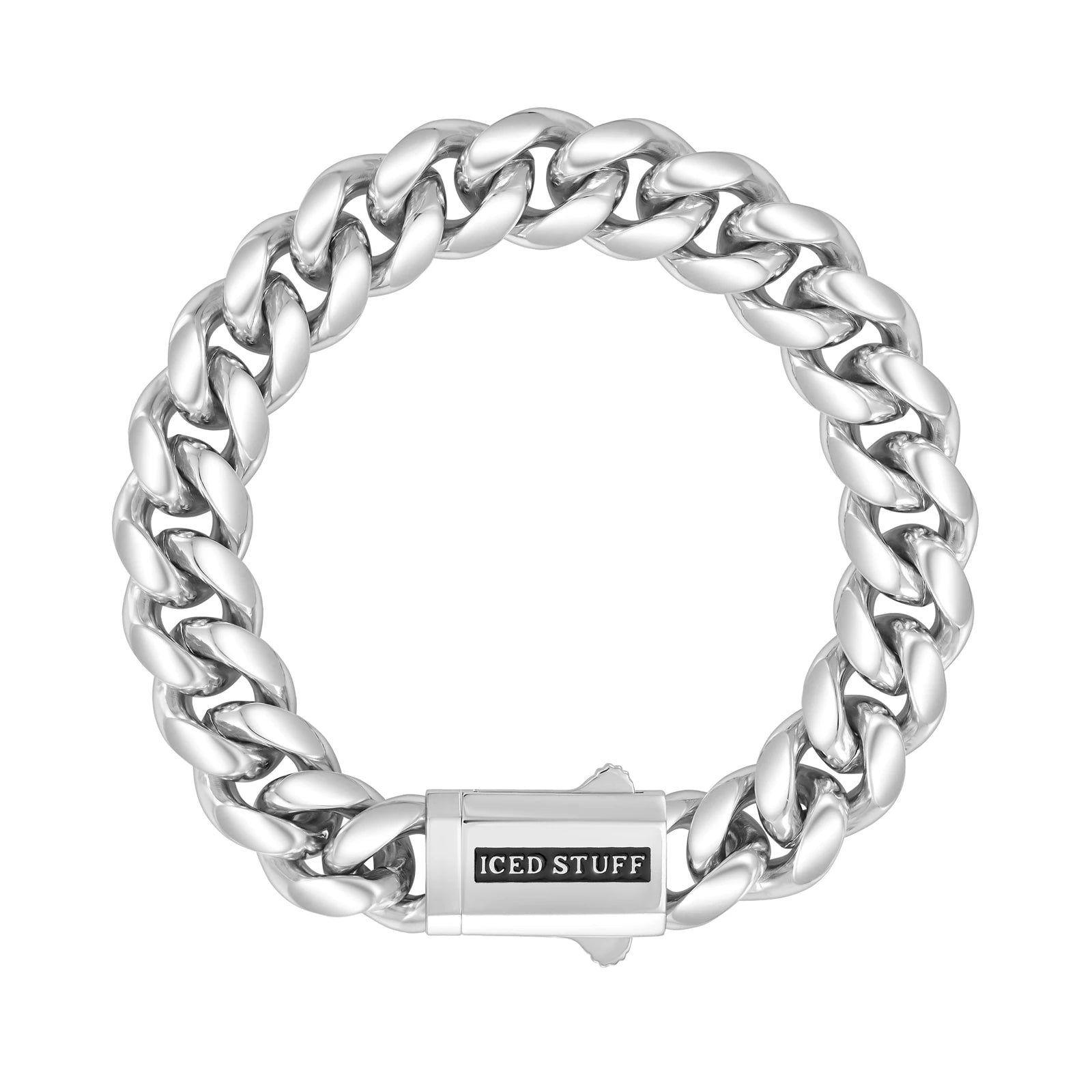 Bransoletka Premium Miami Cuban Link 12mm Białe Złoto