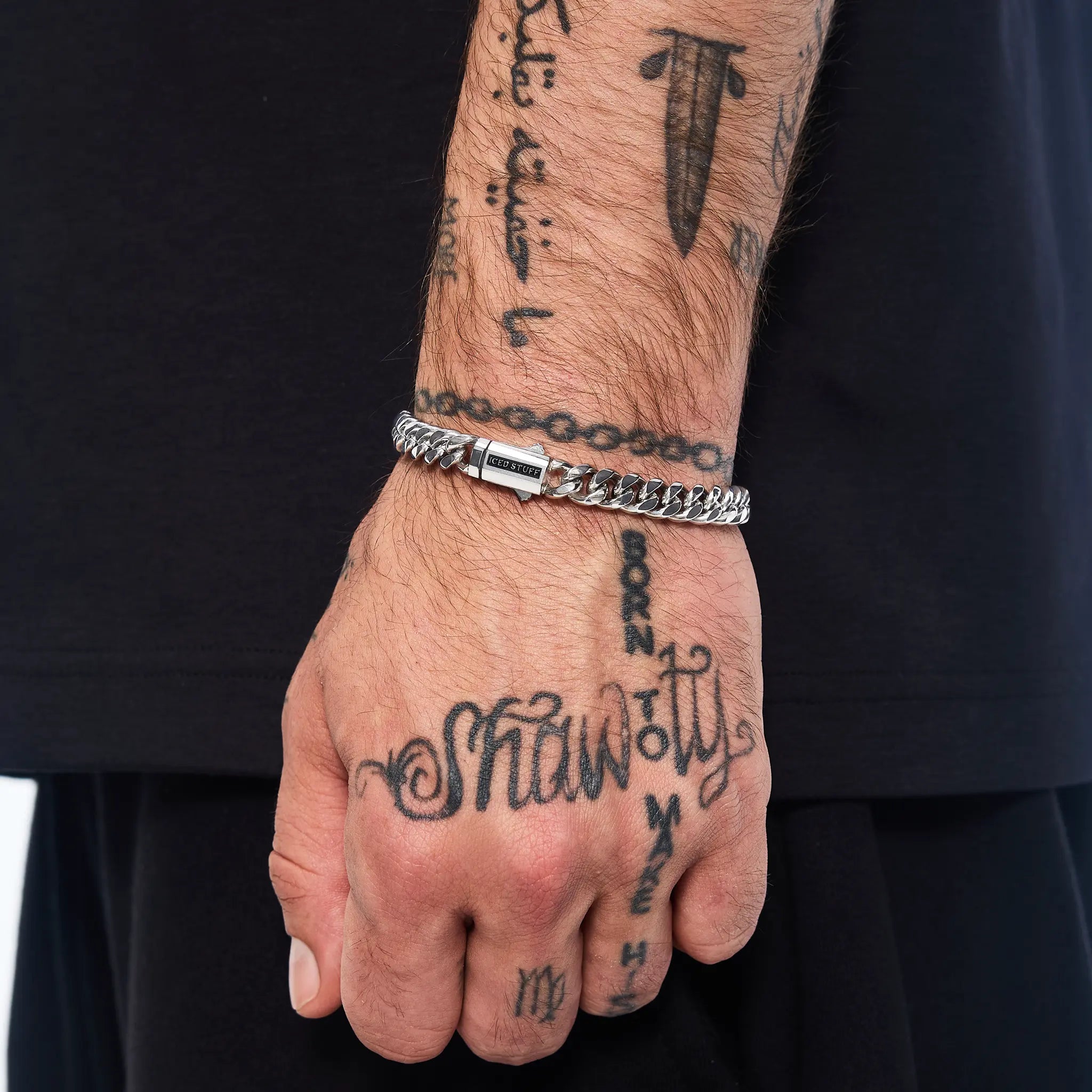 Bransoletka Premium Miami Cuban Link 8mm Białe Złoto