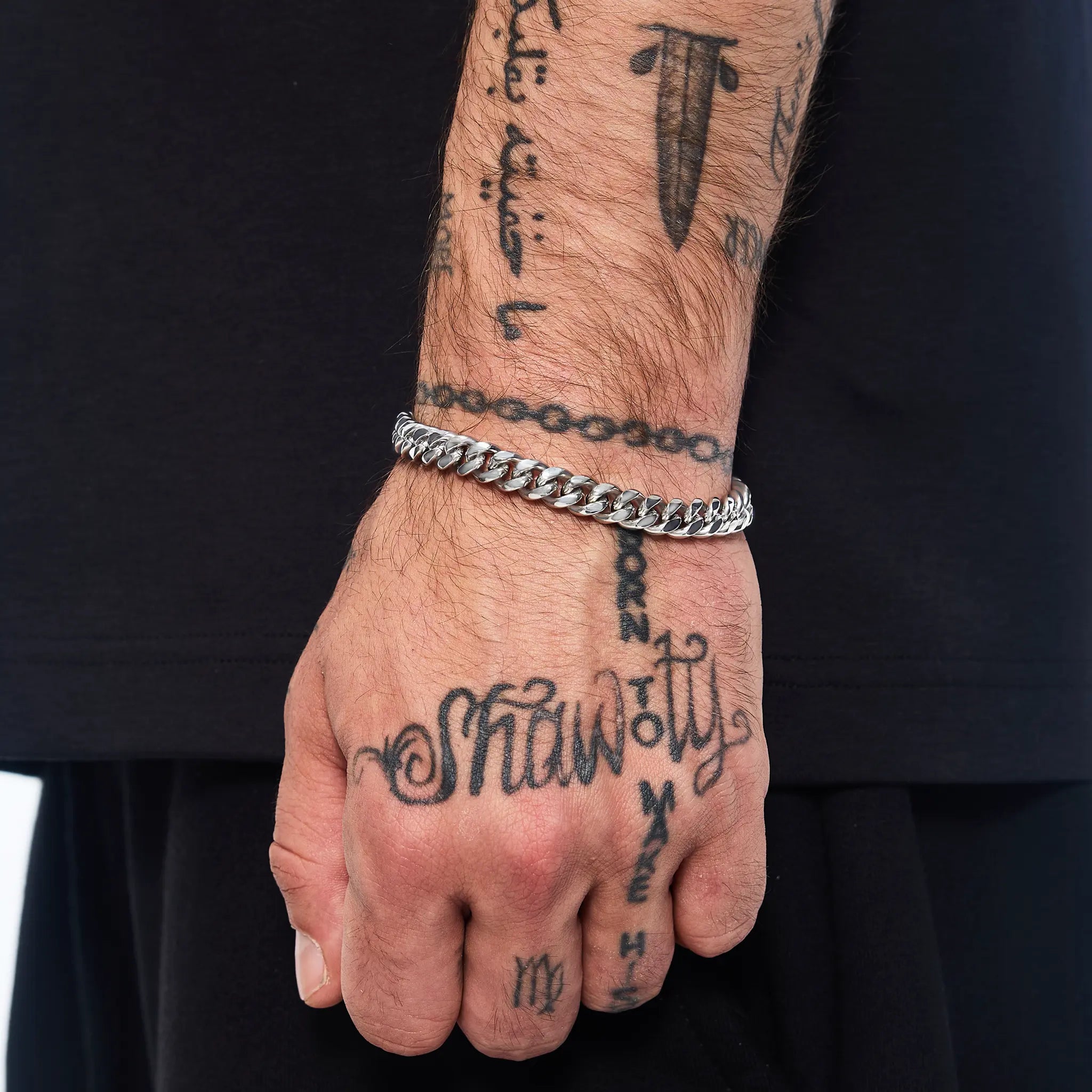 Bransoletka Premium Miami Cuban Link 8mm Białe Złoto