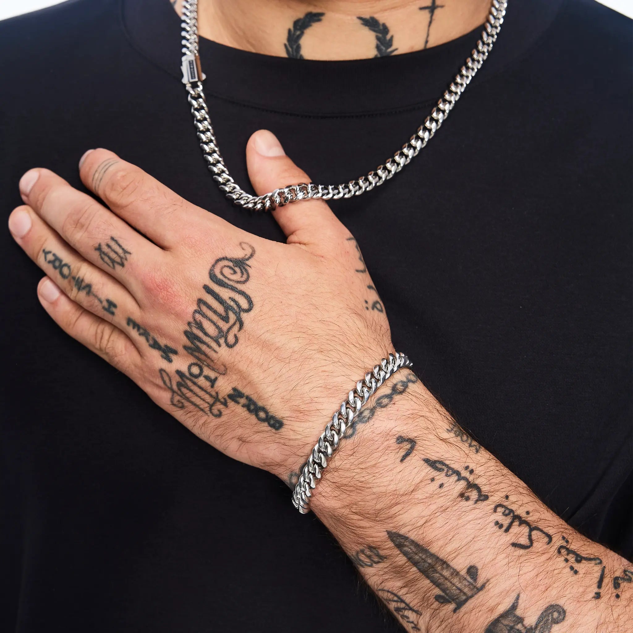 Bransoletka Premium Miami Cuban Link 8mm Białe Złoto