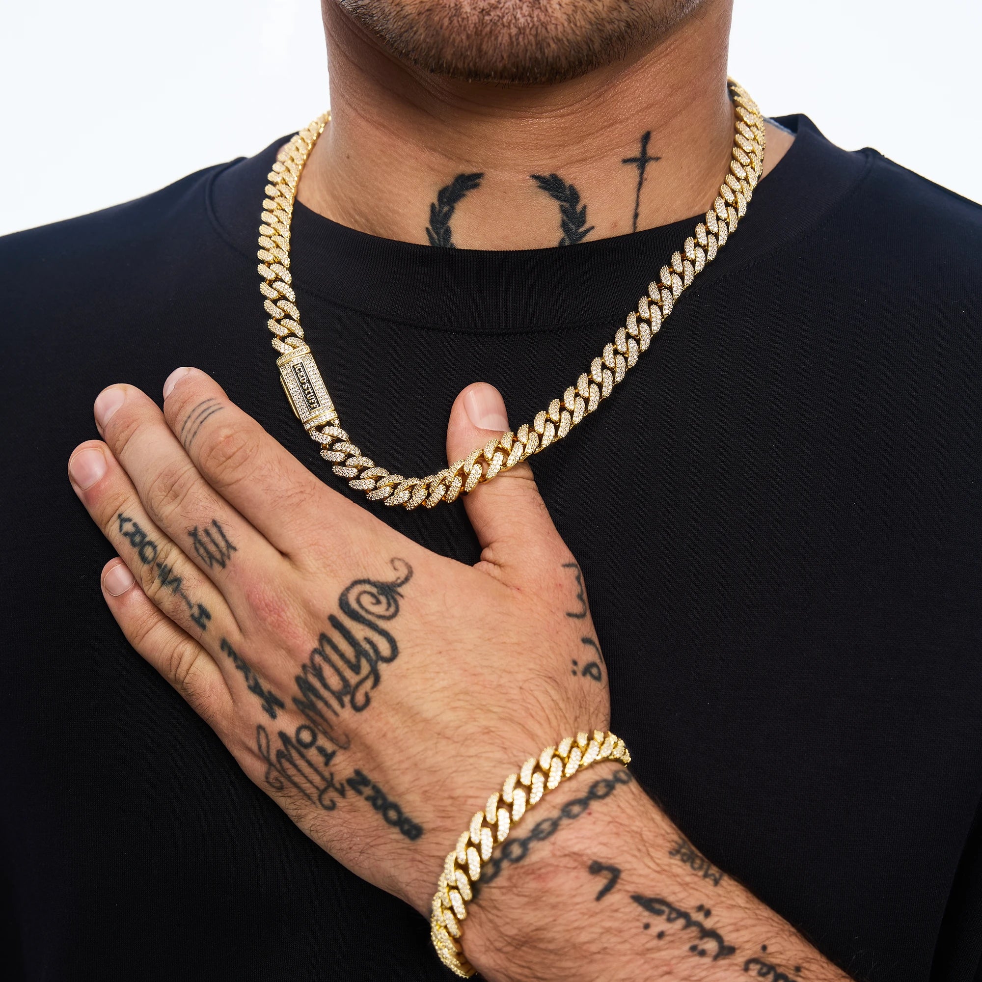 Łańcuch Premium Diamond Cuban Link 10mm Złoto