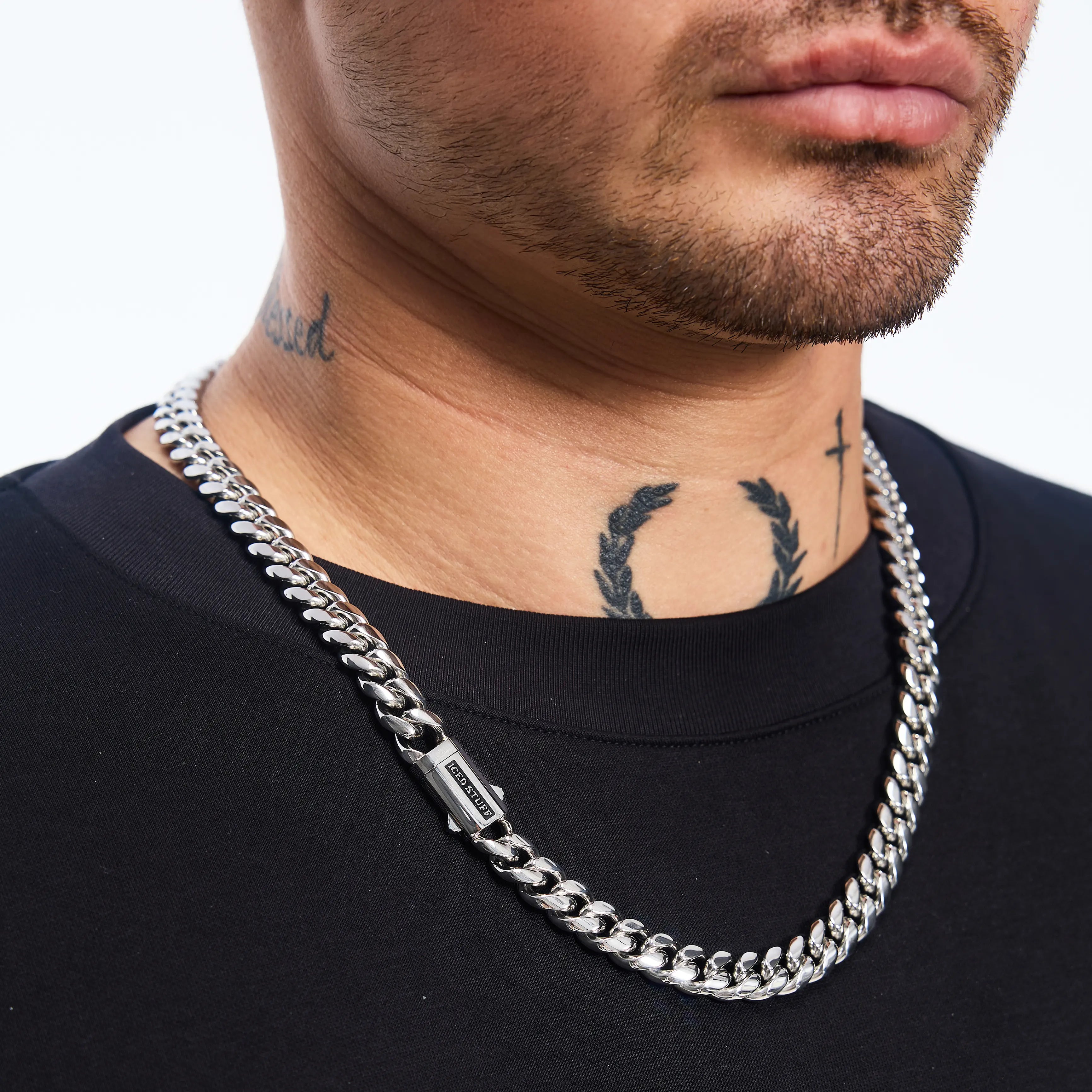 Łańcuch Premium Miami Cuban Link 10mm Białe Złoto