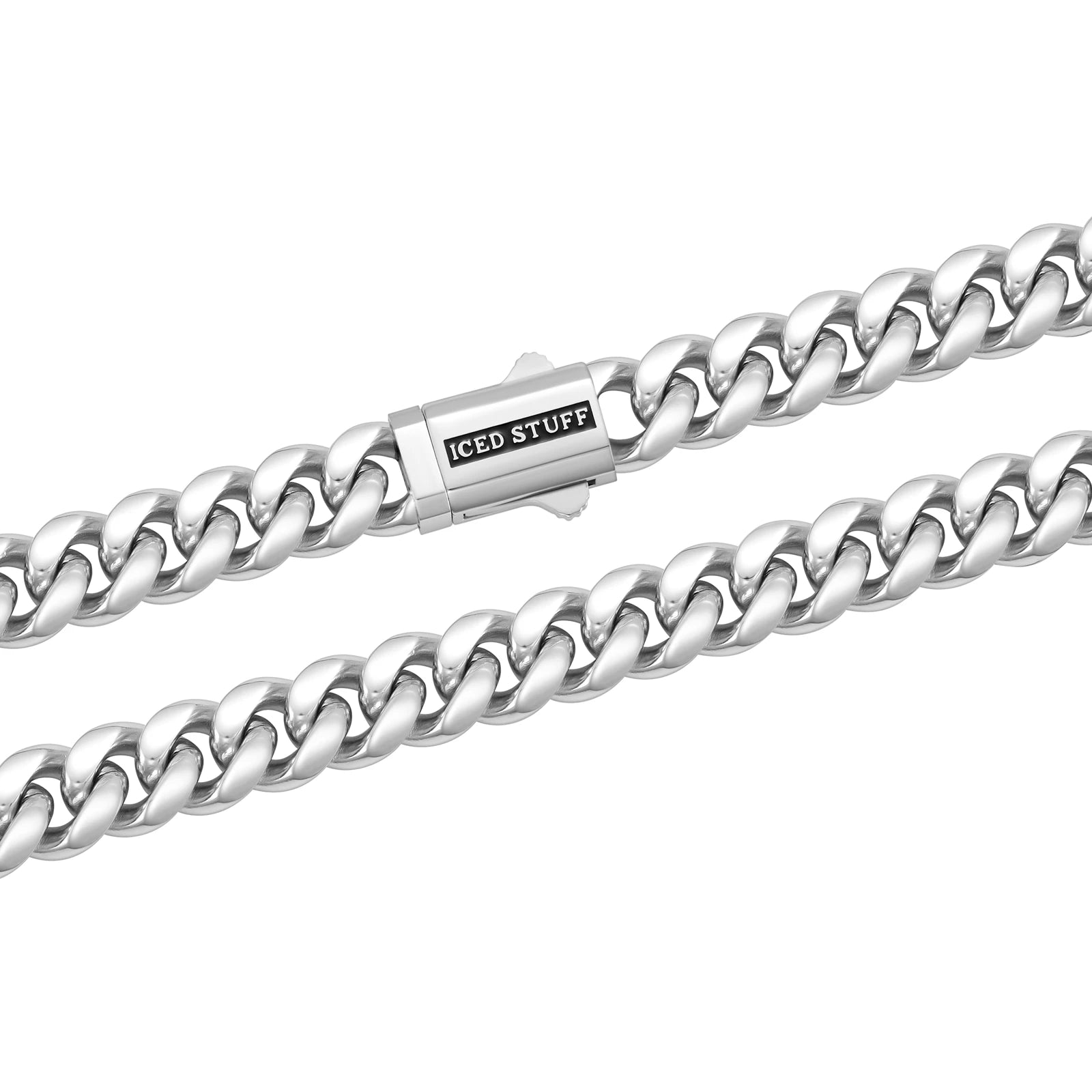 Łańcuch Premium Miami Cuban Link 10mm Białe Złoto