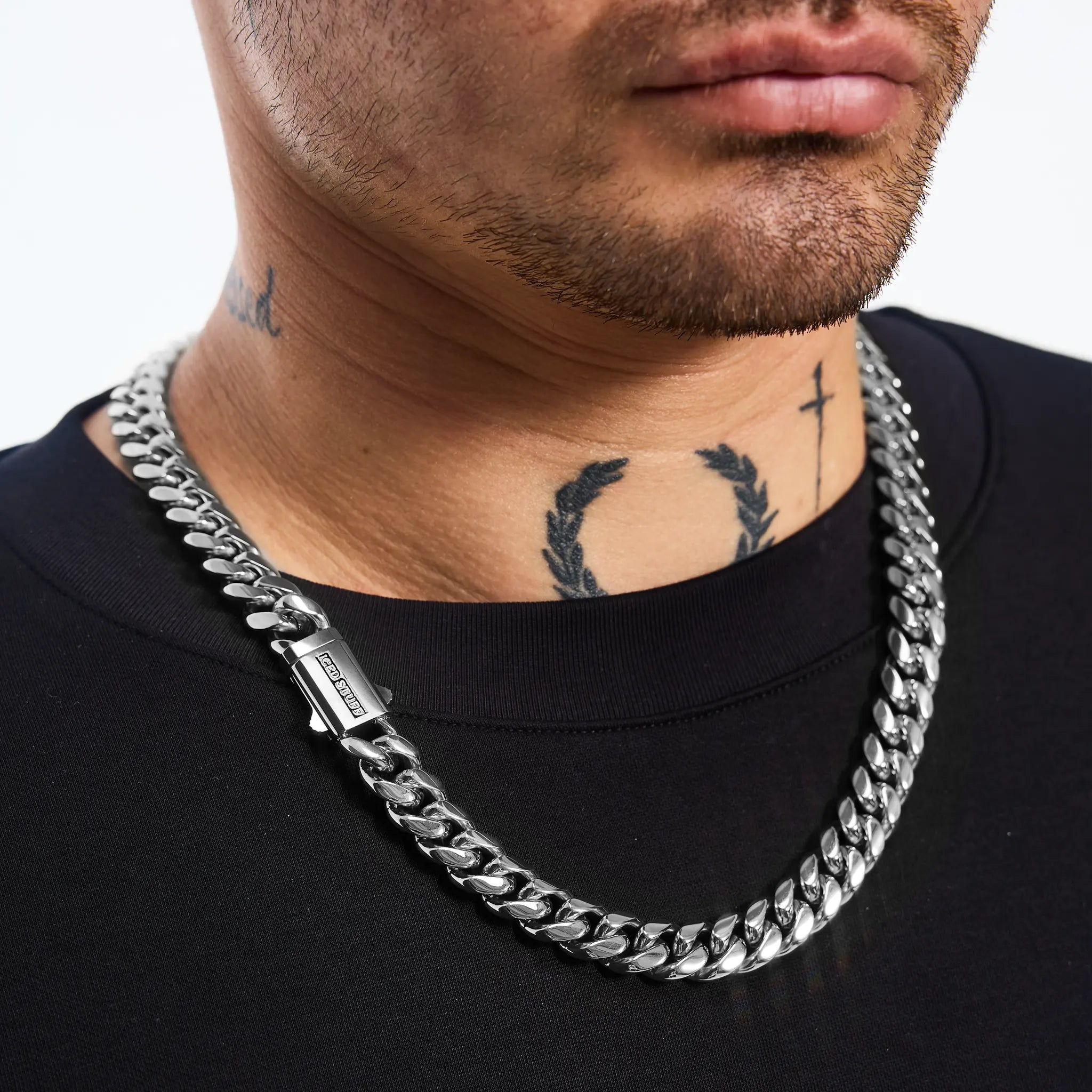 Łańcuch Premium Miami Cuban Link 12mm Białe Złoto