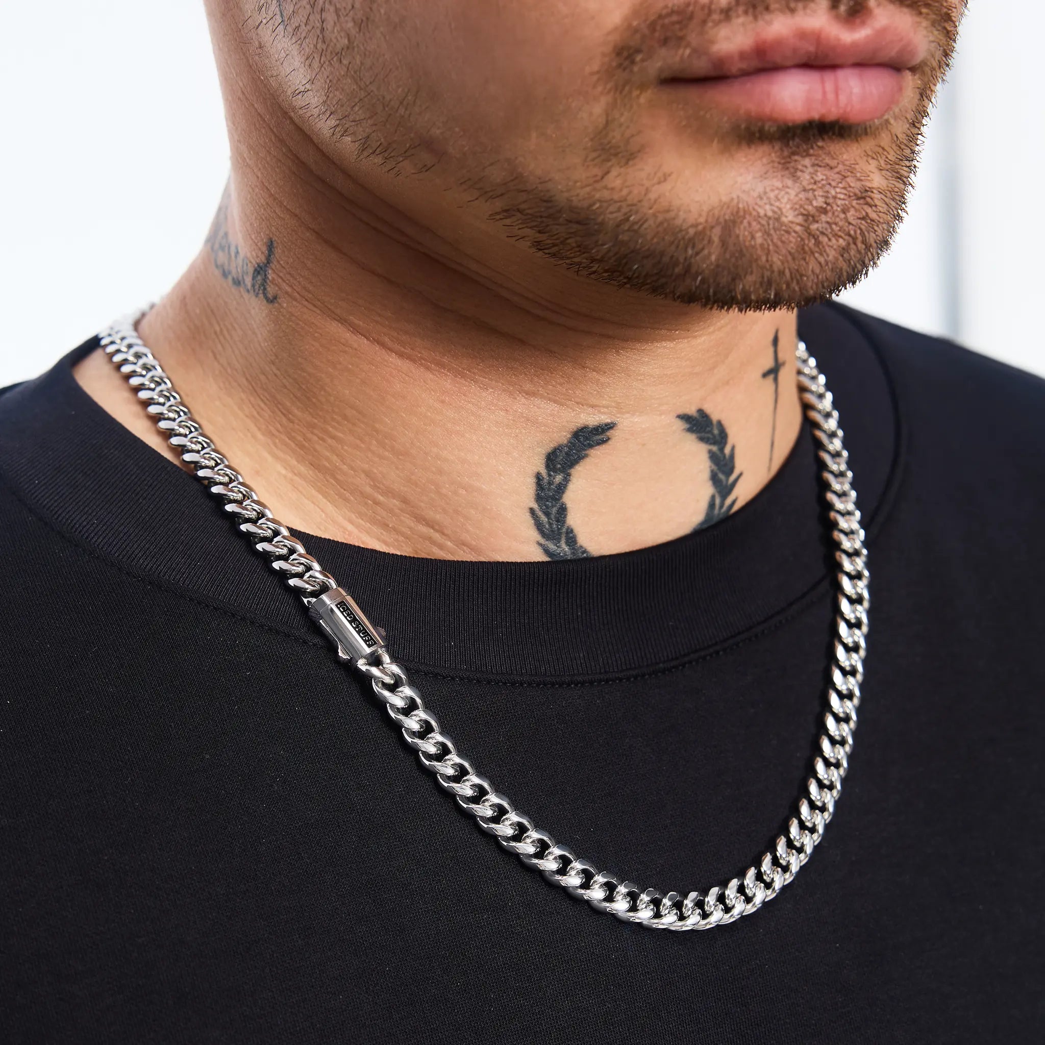 Łańcuch Premium Miami Cuban Link 8mm Białe Złoto