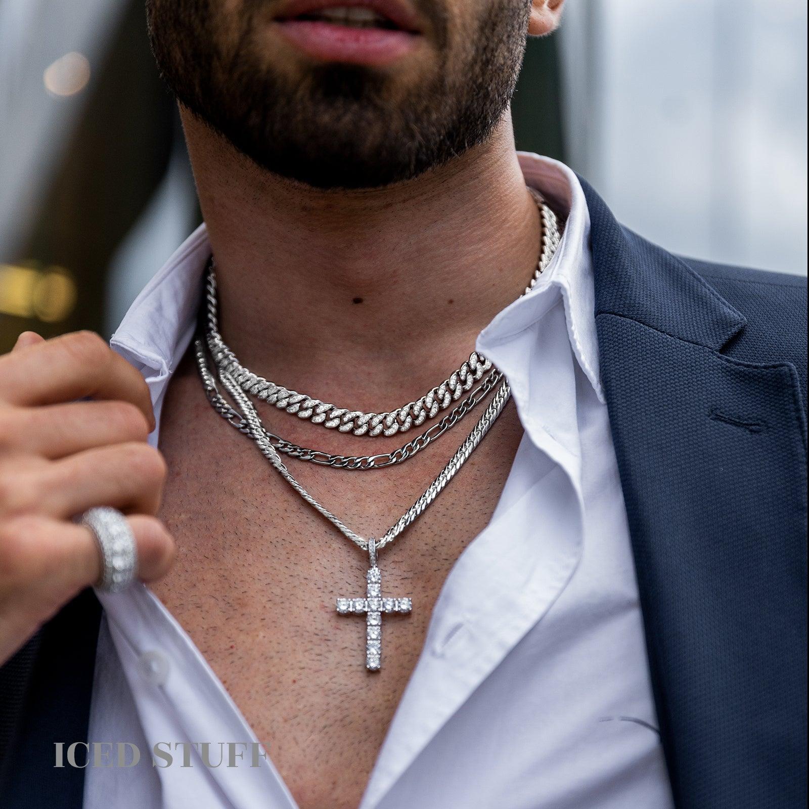 Figaro Chain 5mm Białe Złoto - IcedStuff