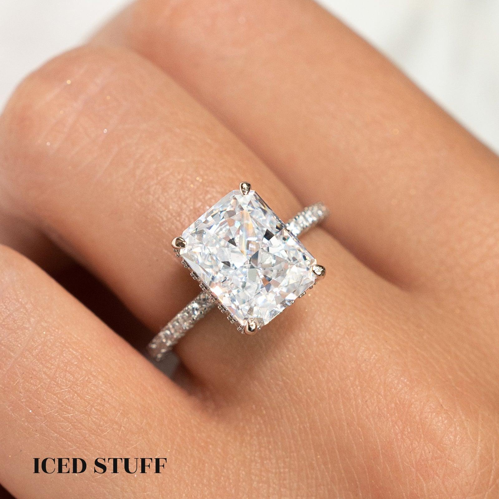 PIERŚCIONEK GEMSTONE WHITE S925 - IcedStuff