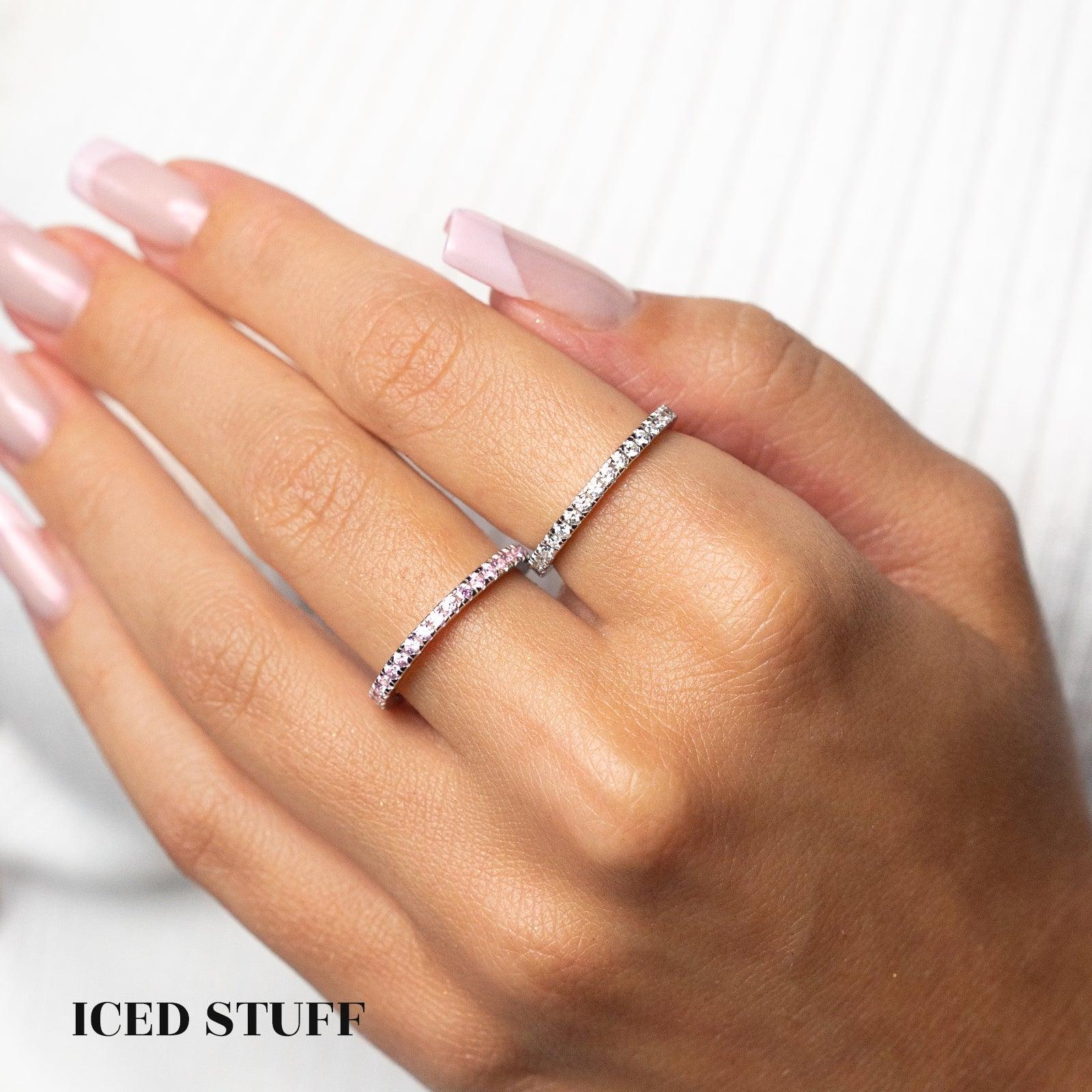 PIERŚCIONEK TENNIS MICRO WHITE S925 - IcedStuff