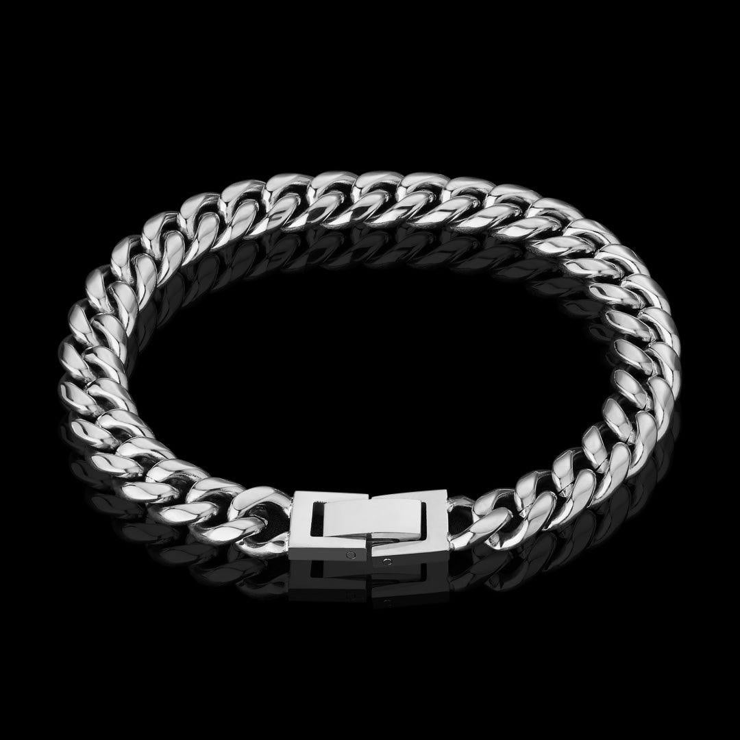 Miami Cuban Link Armband 8mm Weißgold