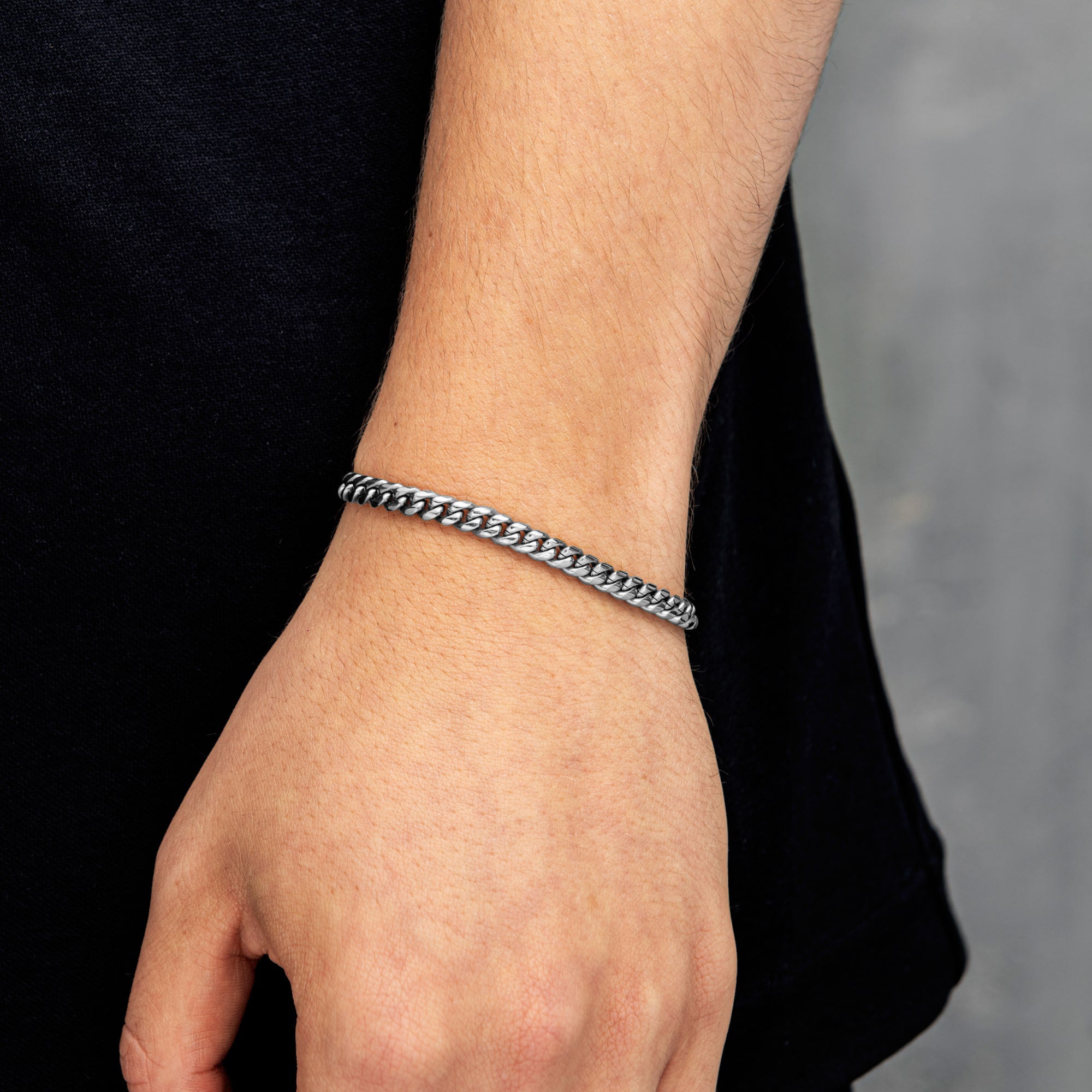 Miami Cuban Link Armband 5mm Weißgold