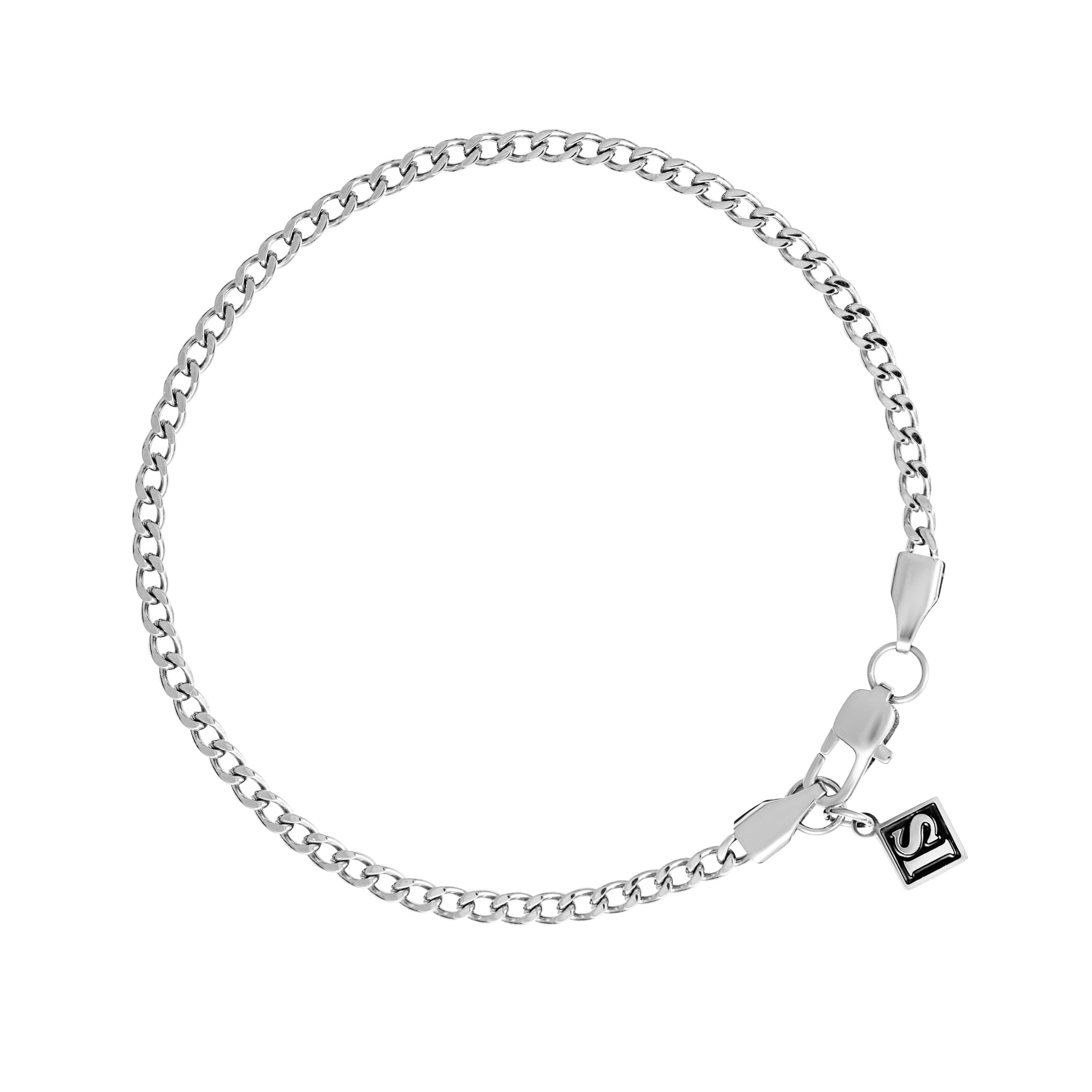 Panzerarmband Cuban Link 3mm Weißgold