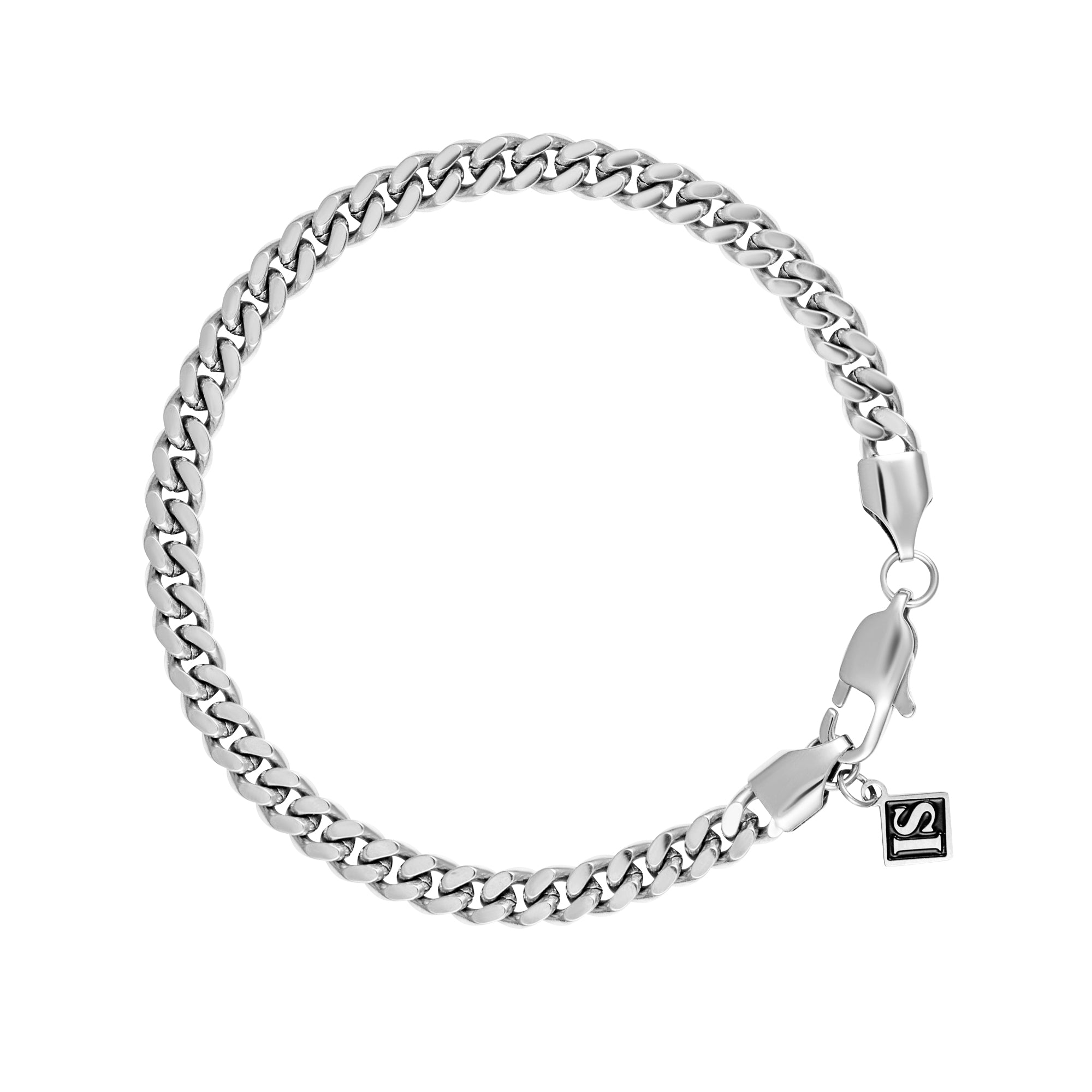 Panzerarmband Cuban Link 5mm Weißgold