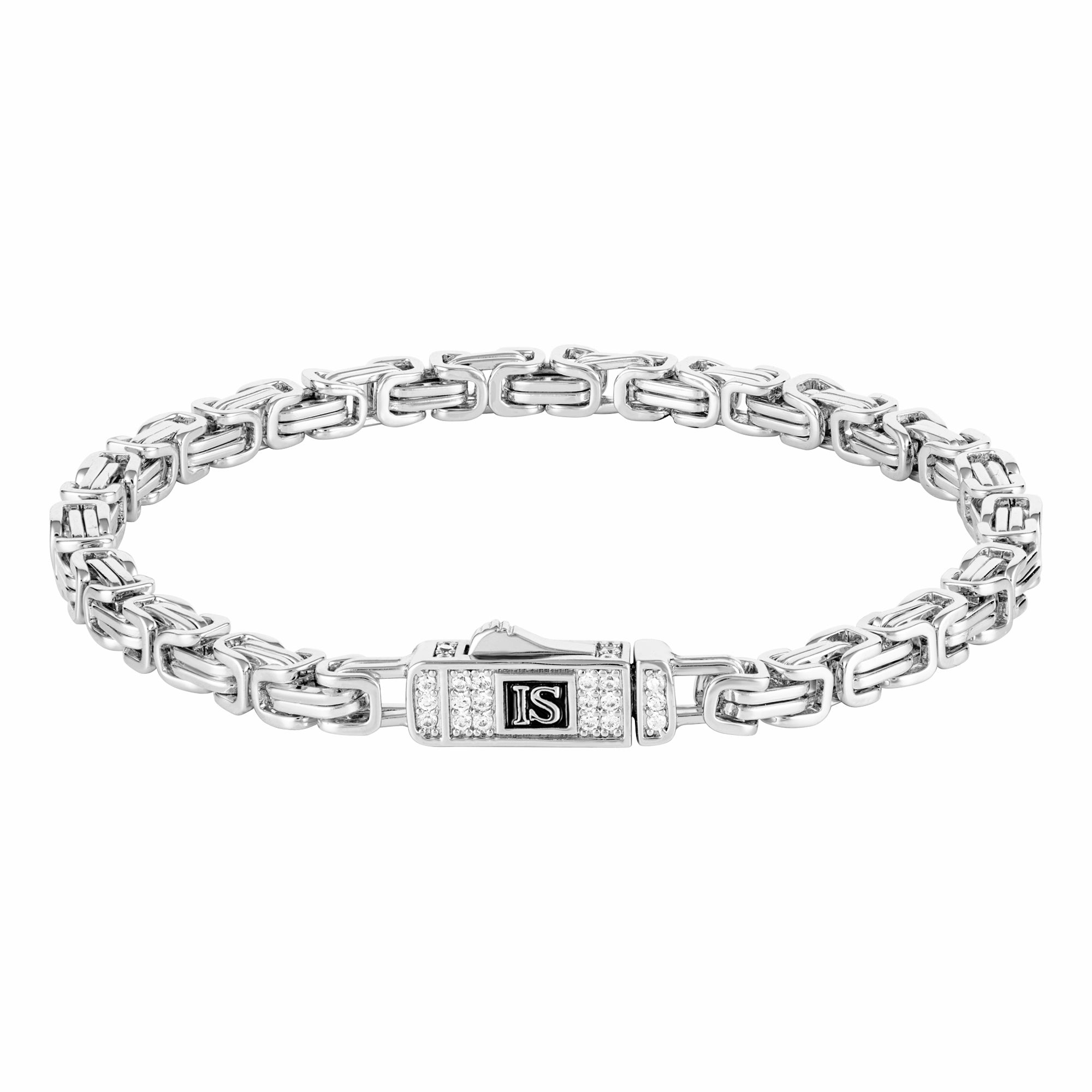 Royal Armband 4mm Diamantverschluss Weißgold 