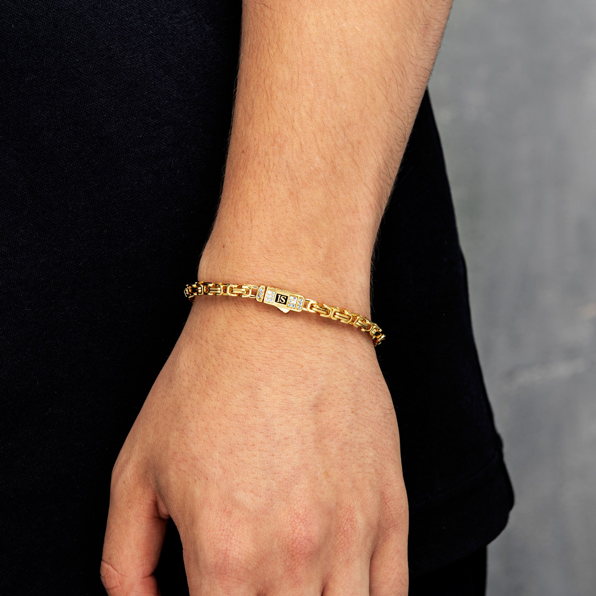 Royal Armband 4mm Diamantverschluss Gold 