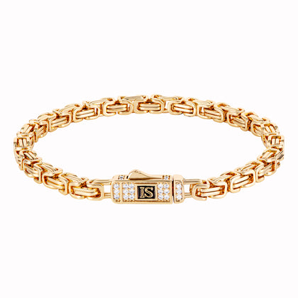 Royal Armband 4mm Diamantverschluss Gold 