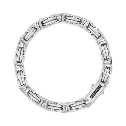 Bransoletka Królewska 7mm Białe Złoto