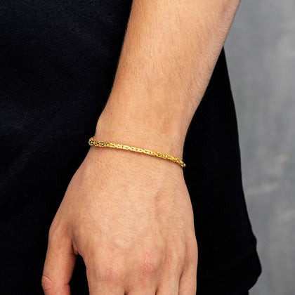 Königliches Armband 3mm S925 Gold 