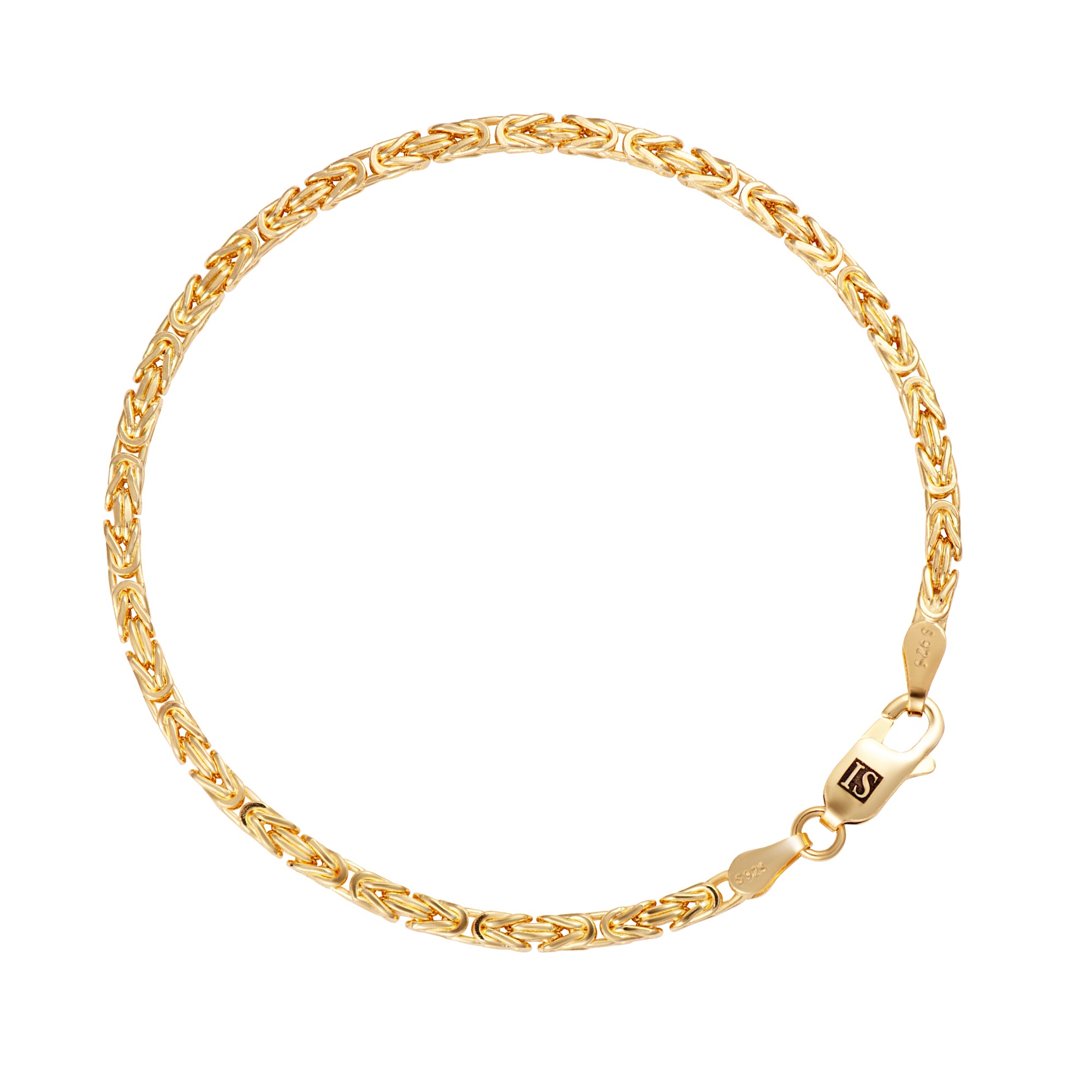 Königliches Armband 3mm S925 Gold 