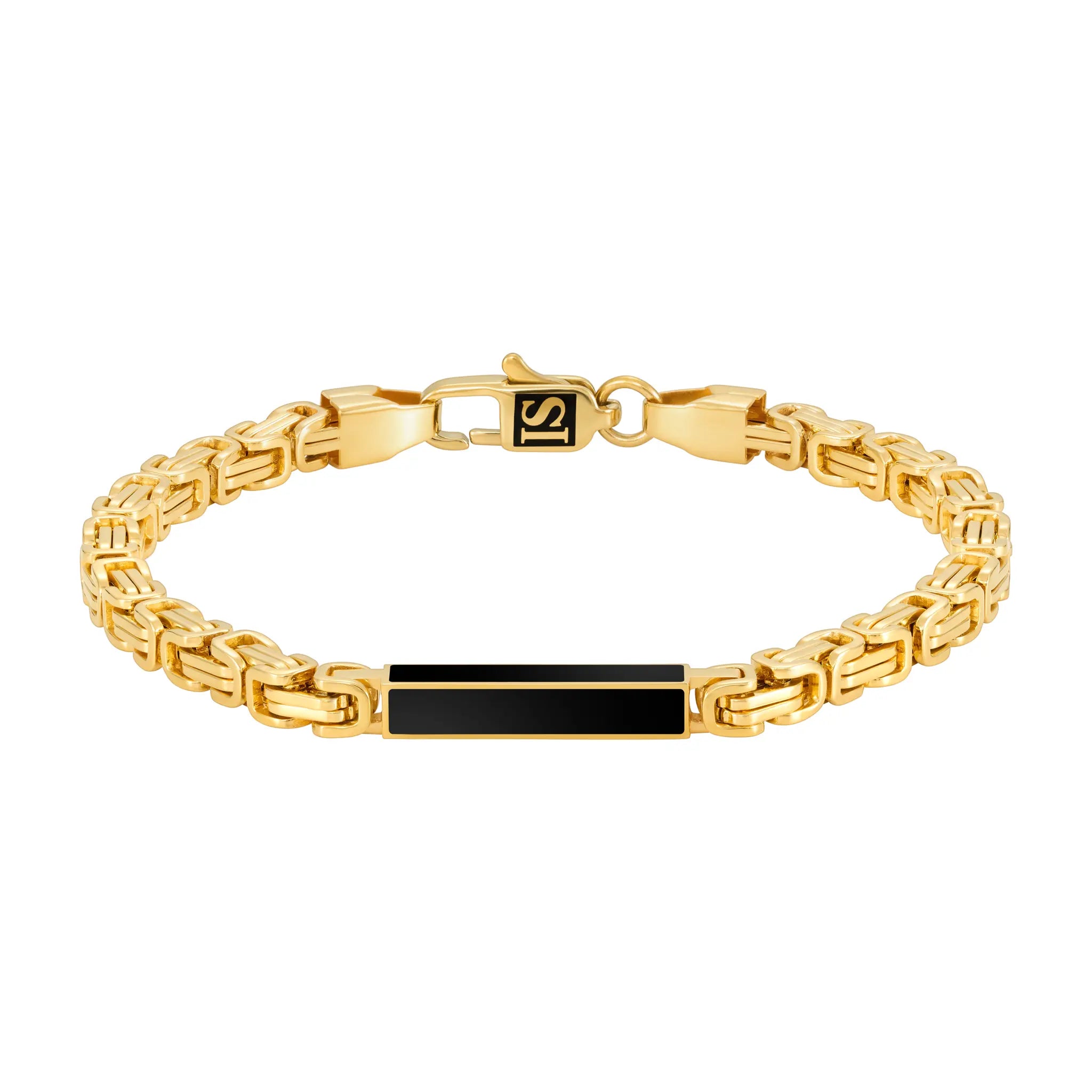 Bransoletka Królewska Onyx 4mm Złoto