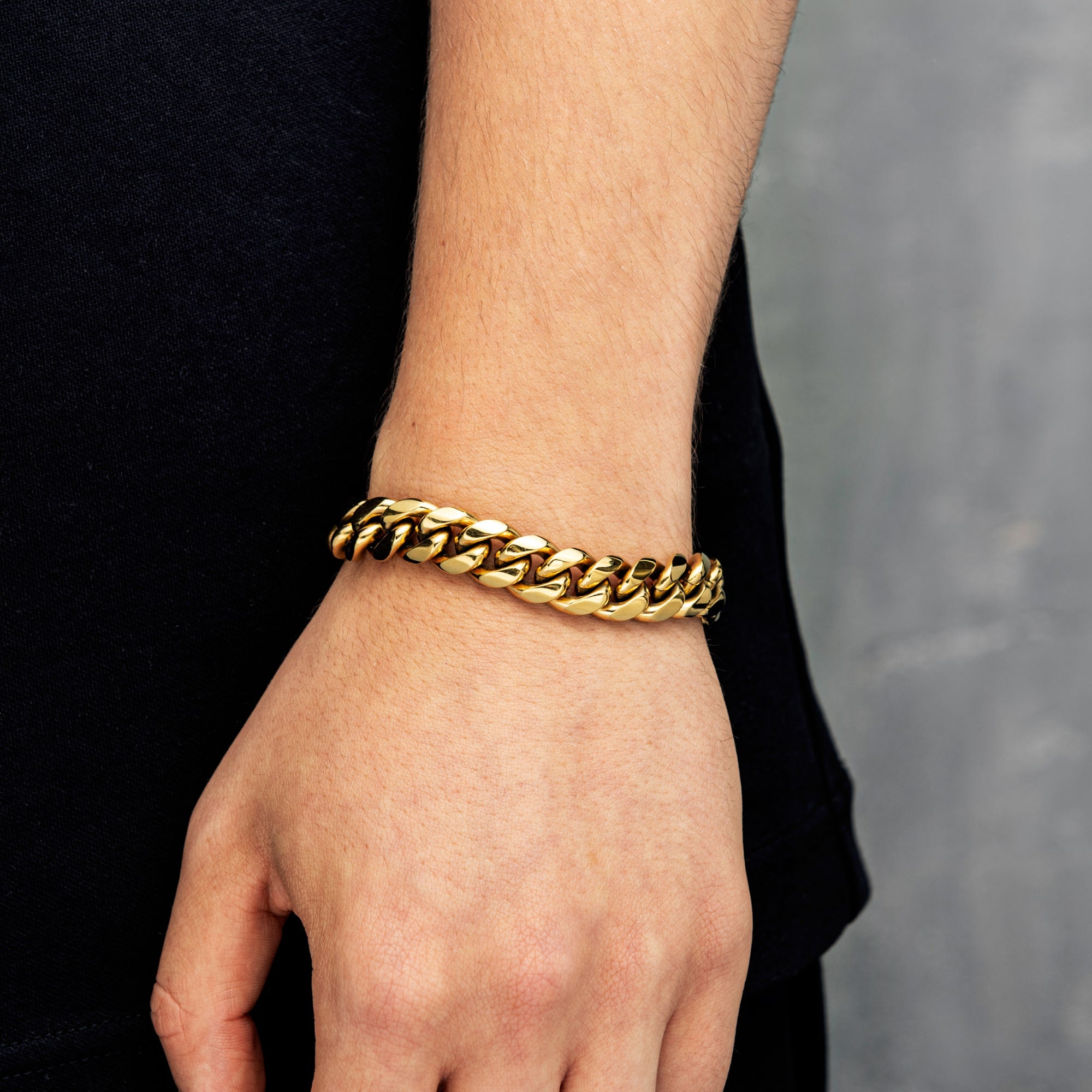 Miami Cuban Link Armband 12mm Gold